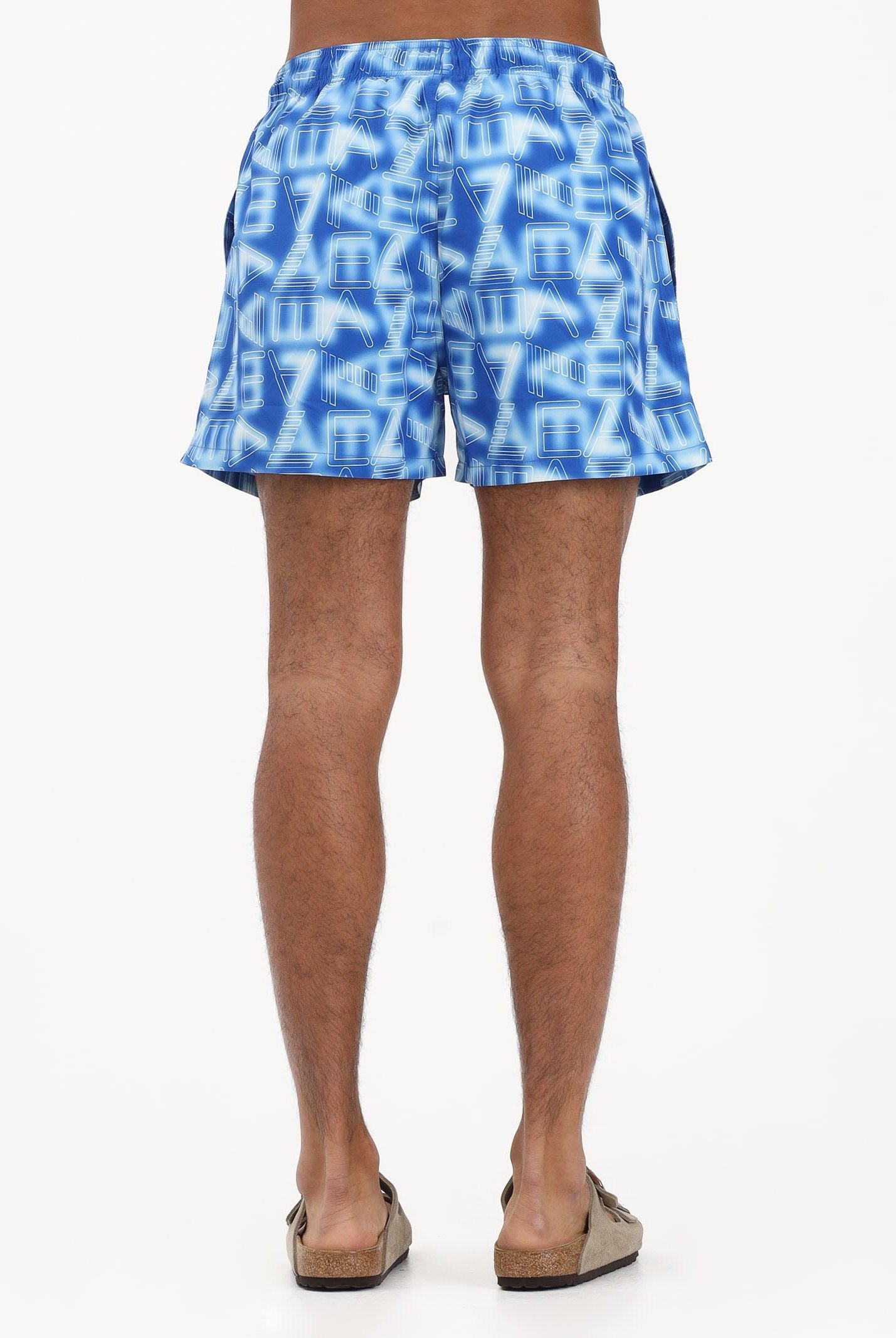 EA7 Shorts mare azzurro da uomo con logo all-over 7M001715AF21250 MB465 EA7