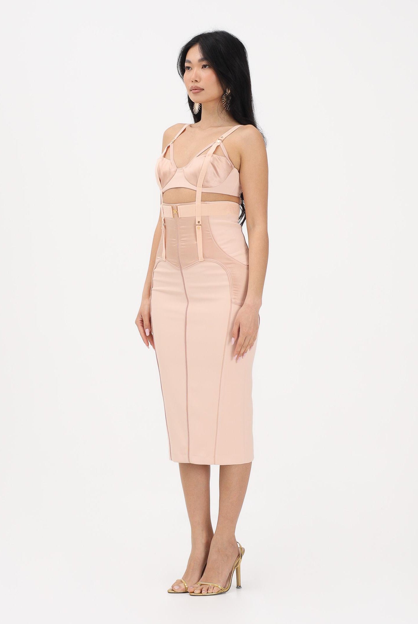 ELISABETTA FRANCHI Abito midi a tubino nude da donna AB88162E2 EA1 ELISABETTA FRANCHI