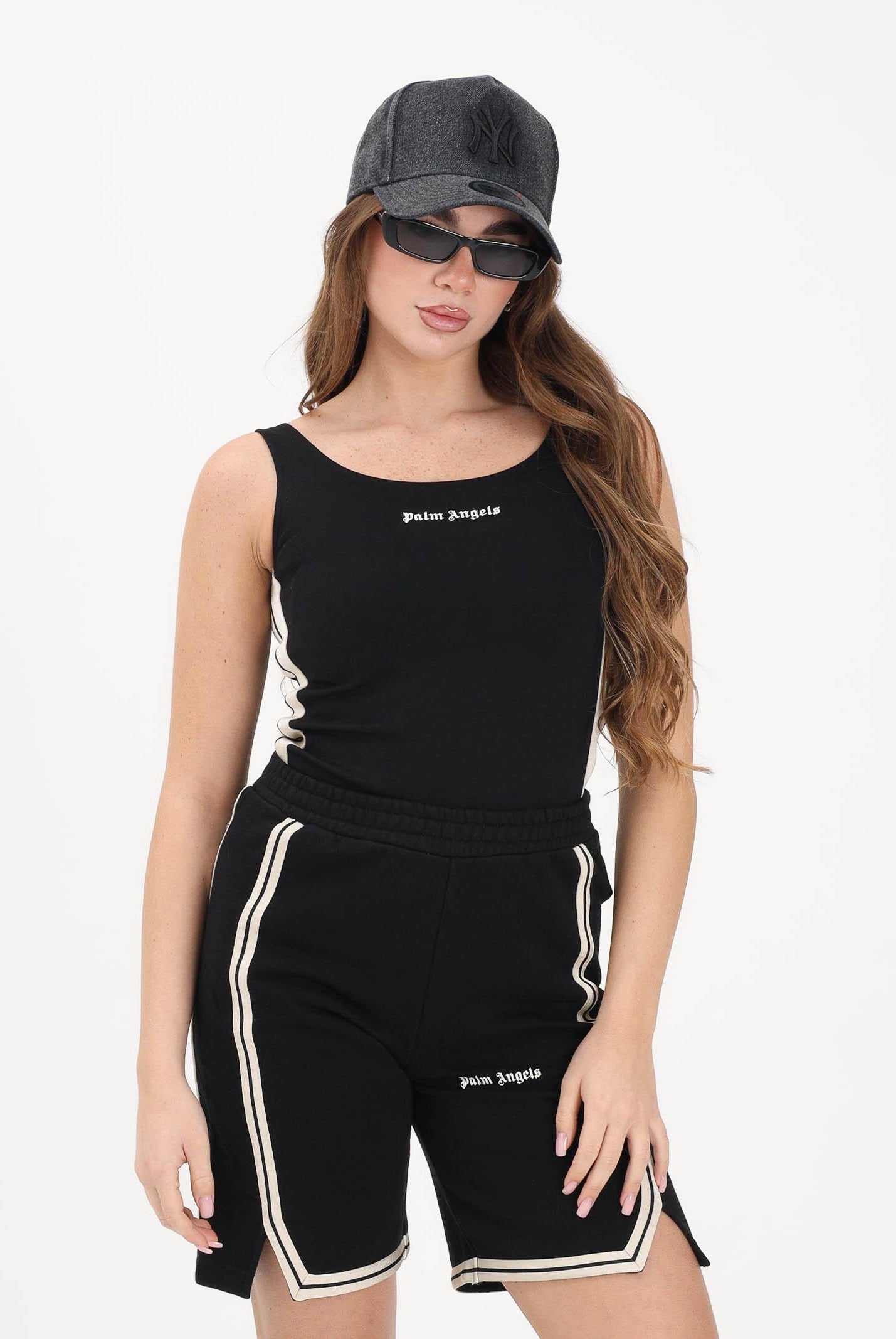 PALM ANGELS Body nero per donna, ragazze e bambine con logo PGBD00CS26FLE001 110 PALM ANGELS