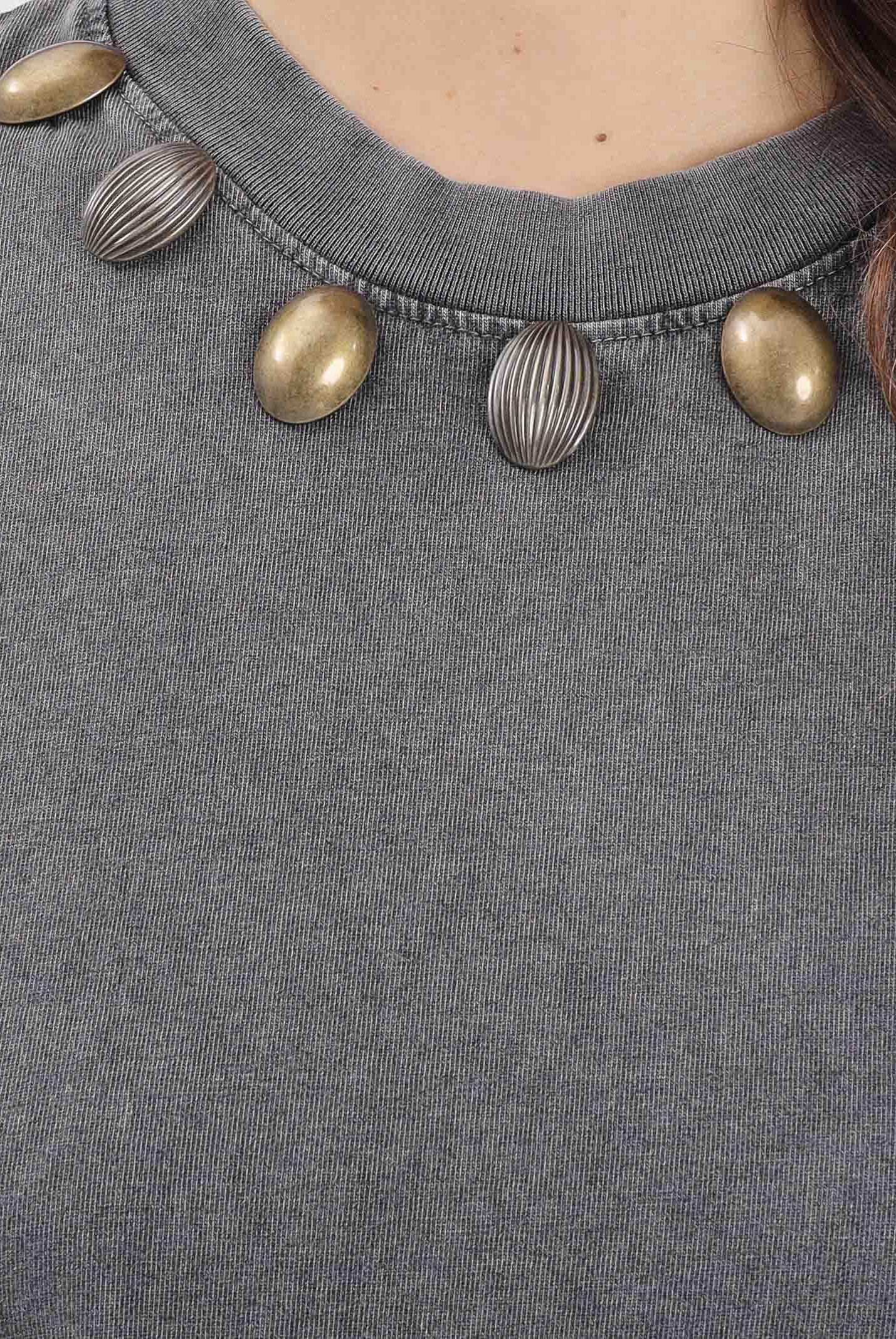 NOELL MAGGINI T-shirt a manica corta grigia da donna effetto vintage délavé 00226120 GR NOELL MAGGINI