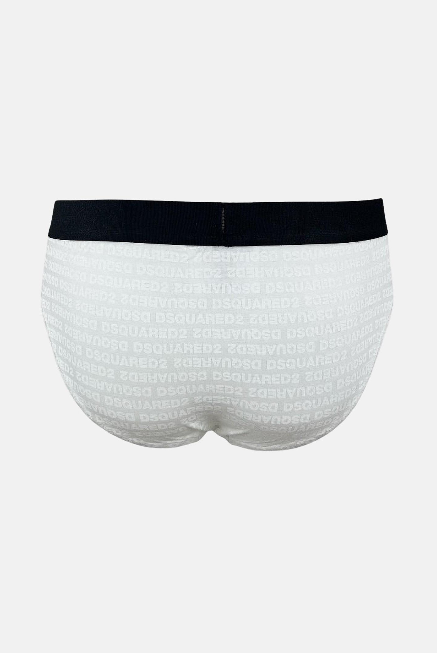 DSQUARED2 Slip bianco da uomo con logo all-over D9H135510S 100 DSQUARED2