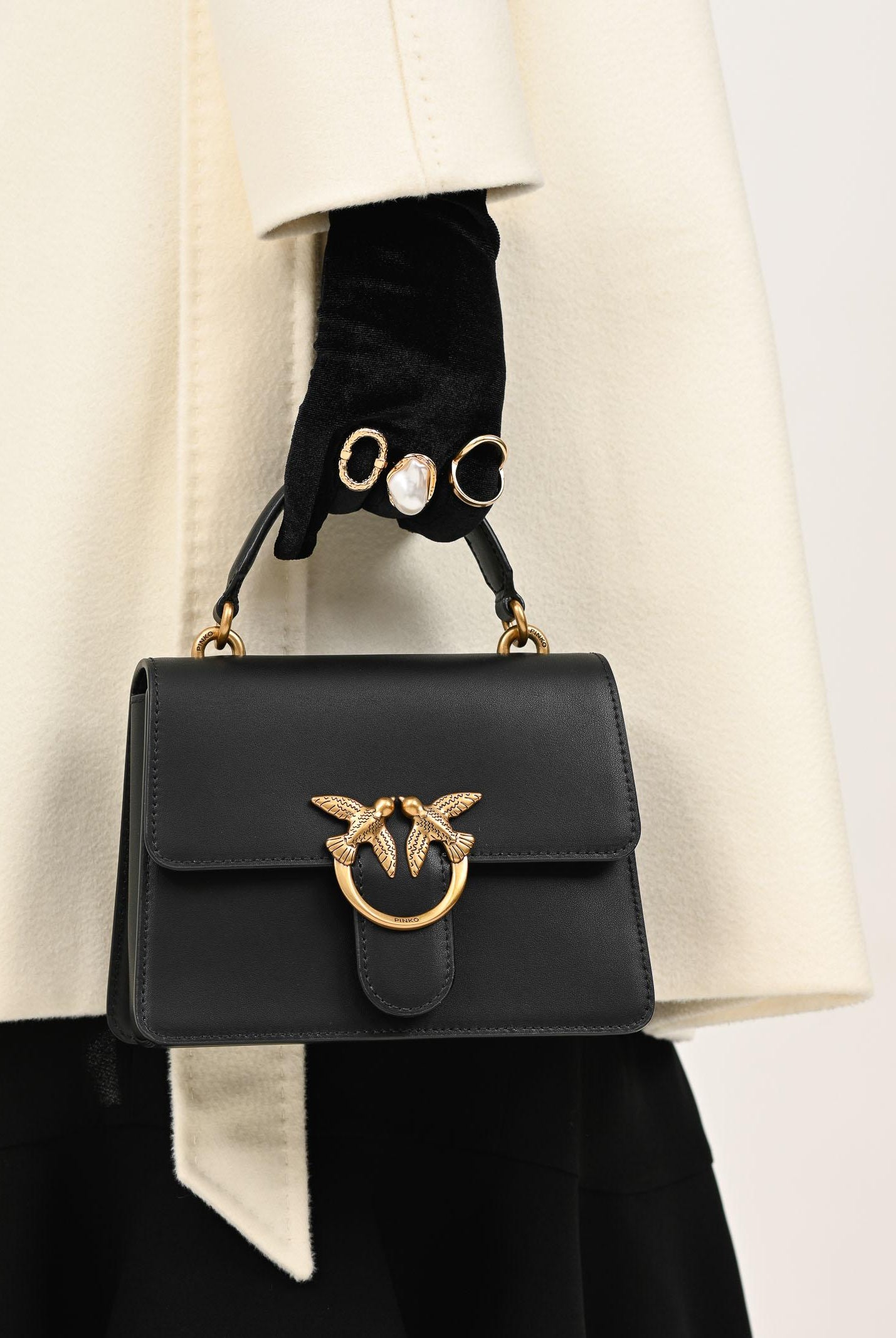 PINKO Borsa a mano Mini Love Bag One Top Handle Light nera da donna 100071A0F1 Z99Q PINKO