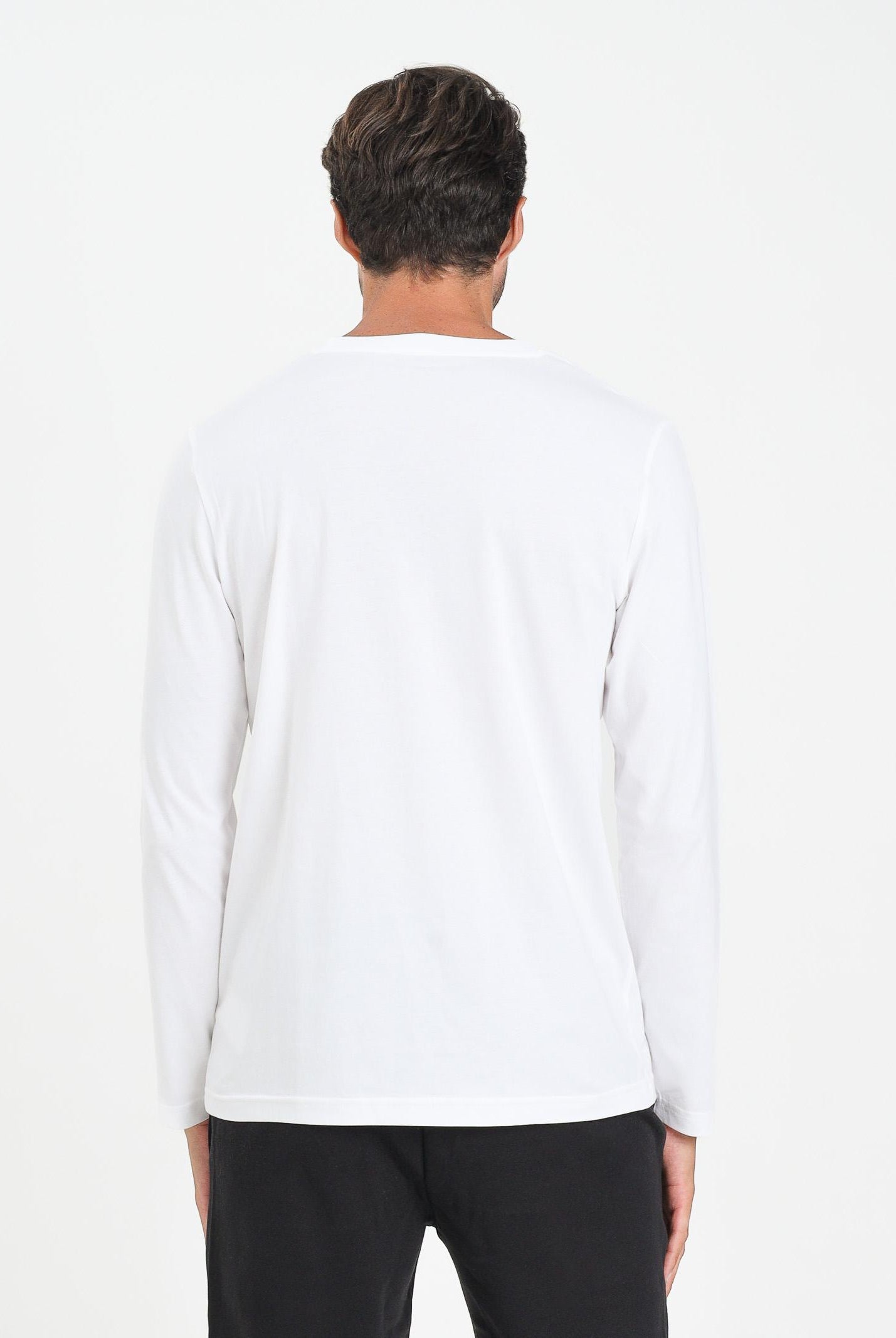 PUMA T-shirt a manica lunga Essentials con logo N. 1 bianca da uomo 682546 02 PUMA
