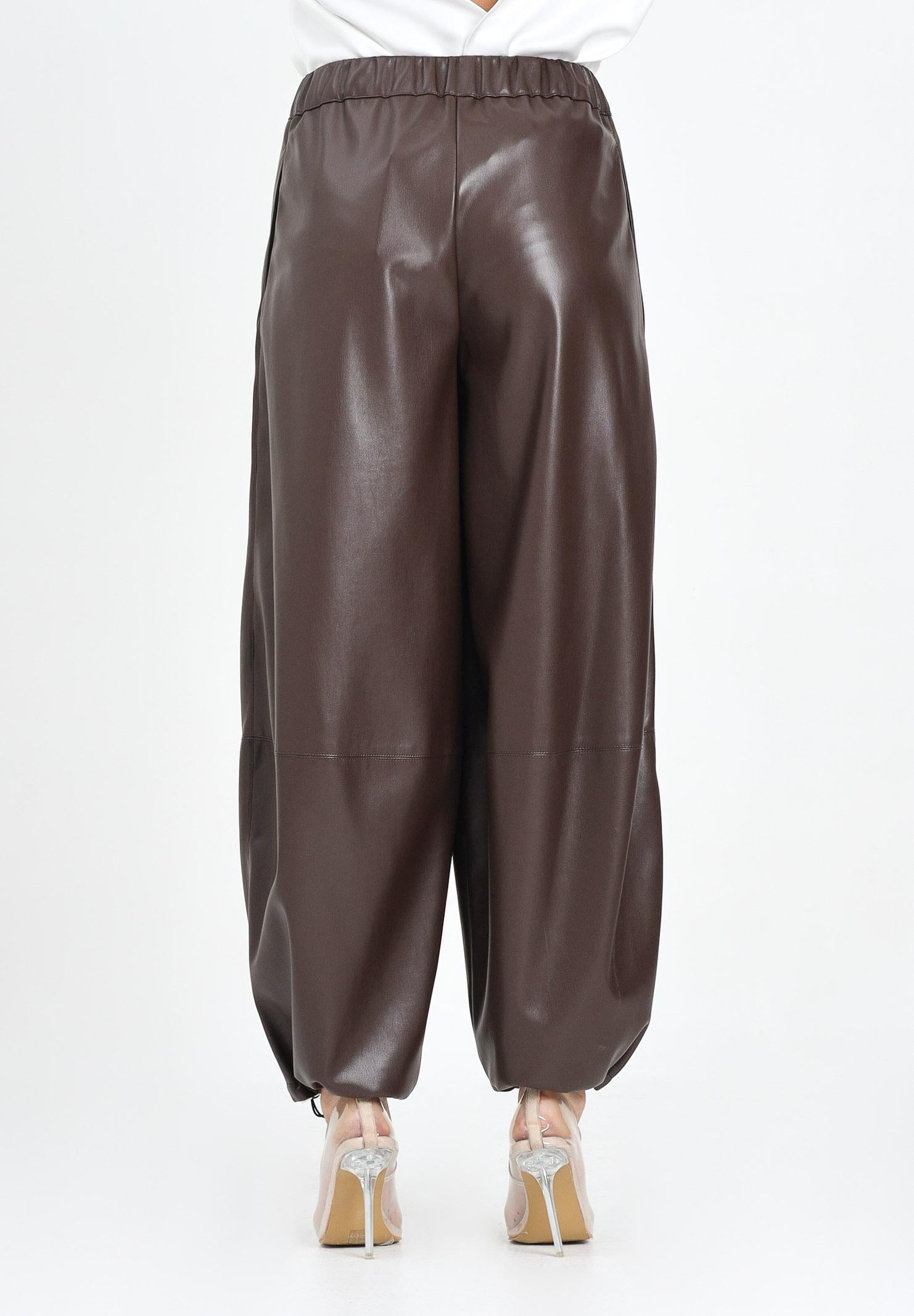 SIMONA CORSELLINI Pantalone in eco-pelle color cioccolato da donna A25CPPA00901-C00020 V0746 SIMONA CORSELLINI