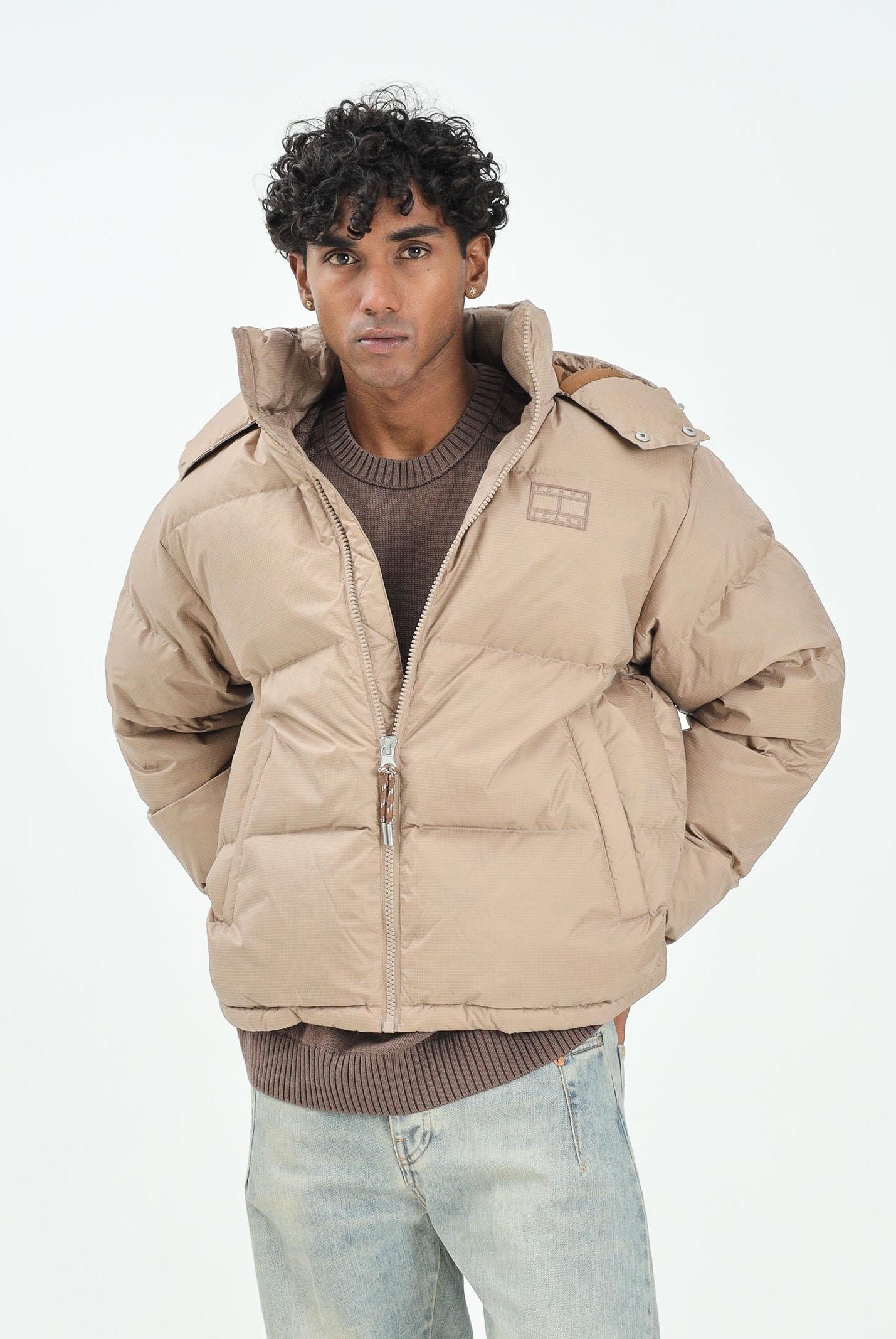 TOMMY JEANS Piumino Alaska beige da uomo DM0DM22036AFE TOMMY JEANS