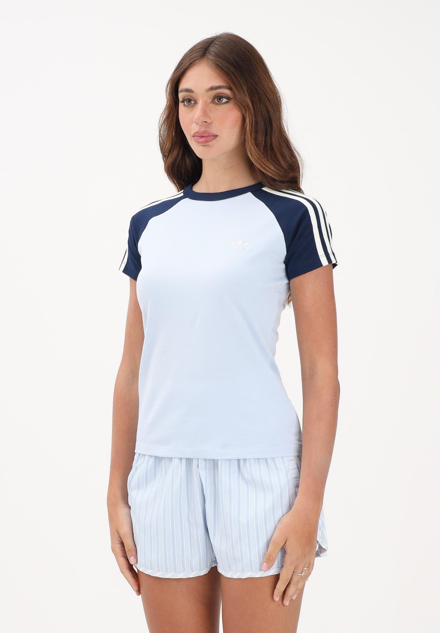 ADIDAS ORIGINALS T-shirt a manica corta SST celeste da donna KD3801 . ADIDAS ORIGINALS