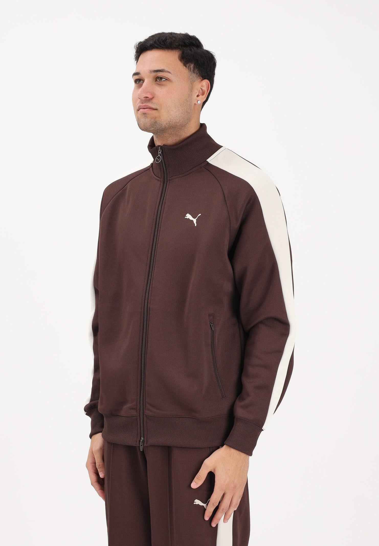 PUMA Felpa con zip T7 ALWAYS ON marrone da uomo 629587 31 PUMA
