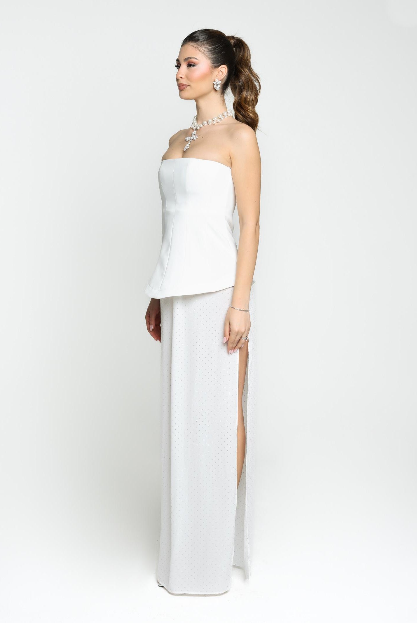 SANTAS Abito lungo CREAM bianco da donna PV25020 BIANCO SANTAS