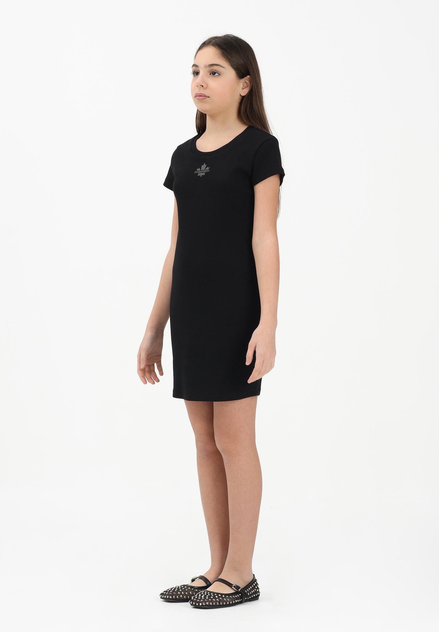 DSQUARED2 Abito corto nero per donna, ragazze e bambine con logo DQ3216D0AGG DQ900 DSQUARED2