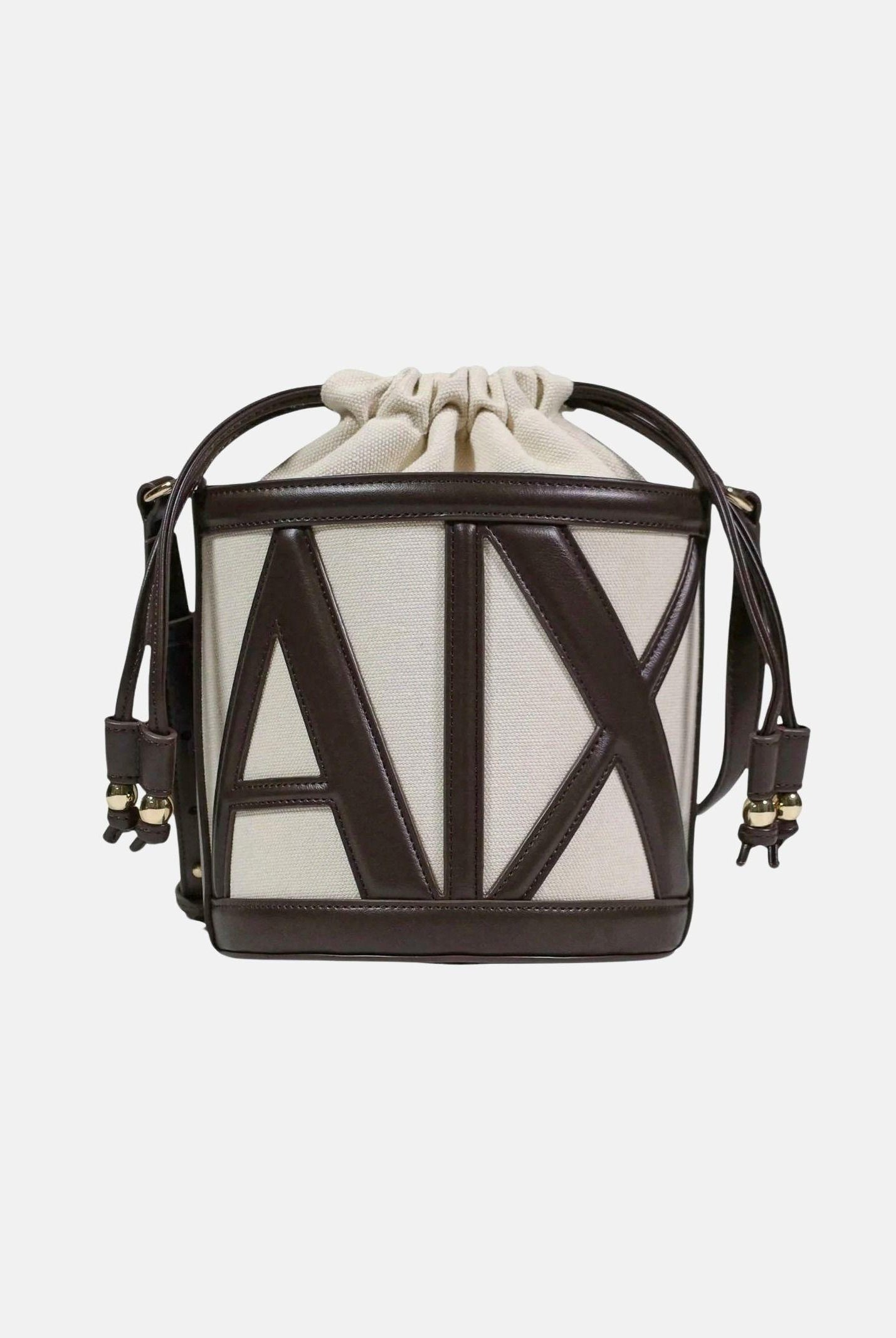 ARMANI EXCHANGE Borsa a tracolla beige e marrone da donna con logo XW002183AF22635 M6262 ARMANI EXCHANGE