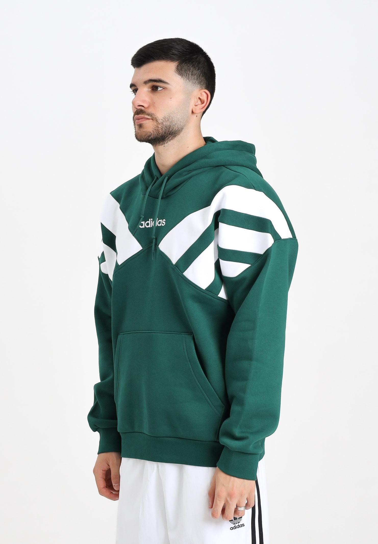 ADIDAS ORIGINALS Felpa con cappuccio Archive Cut Line verde da uomo JX3063 ADIDAS ORIGINALS