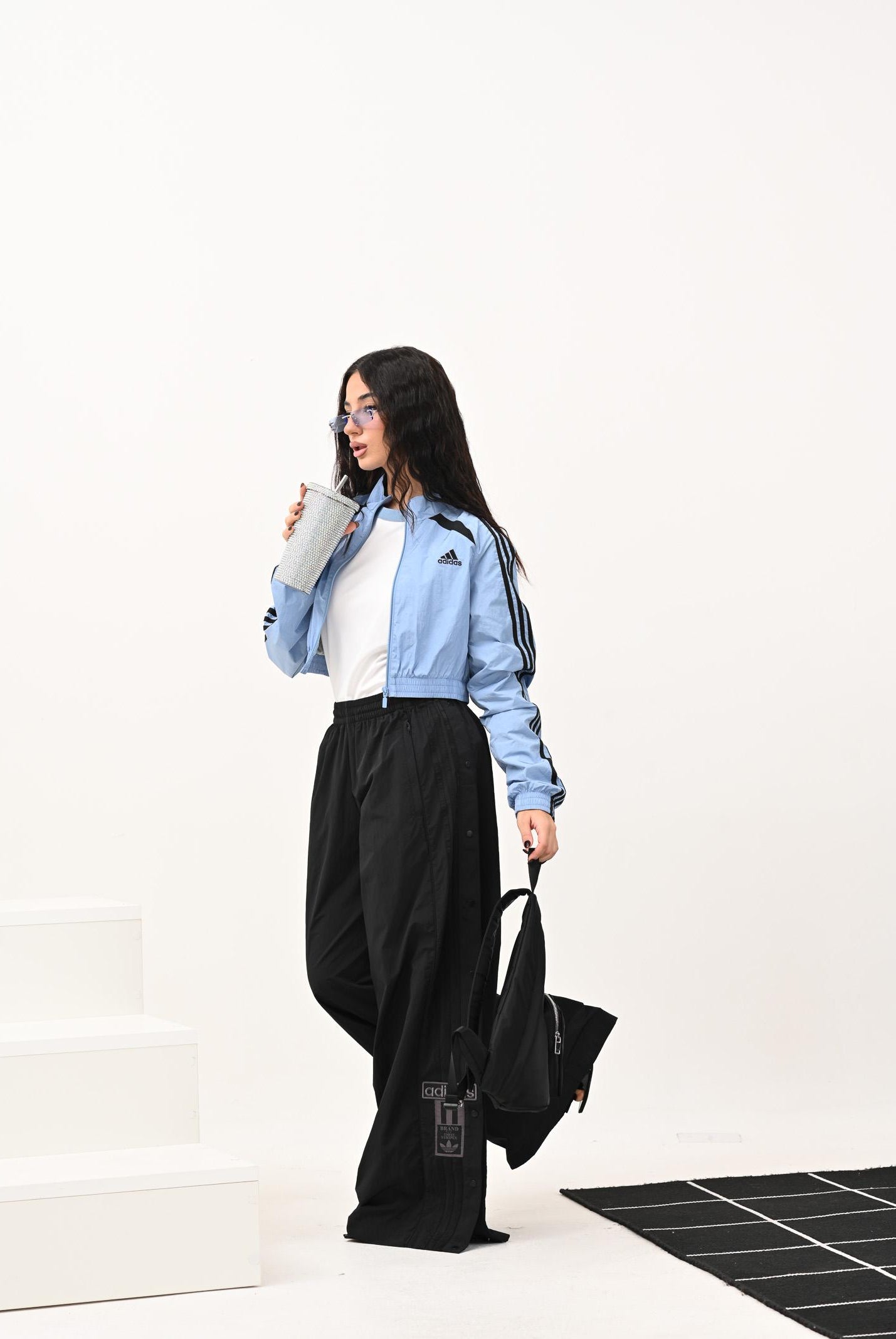 ADIDAS ORIGINALS Pantalone sportivo Adibreak nero da donna JV7486 ADIDAS ORIGINALS