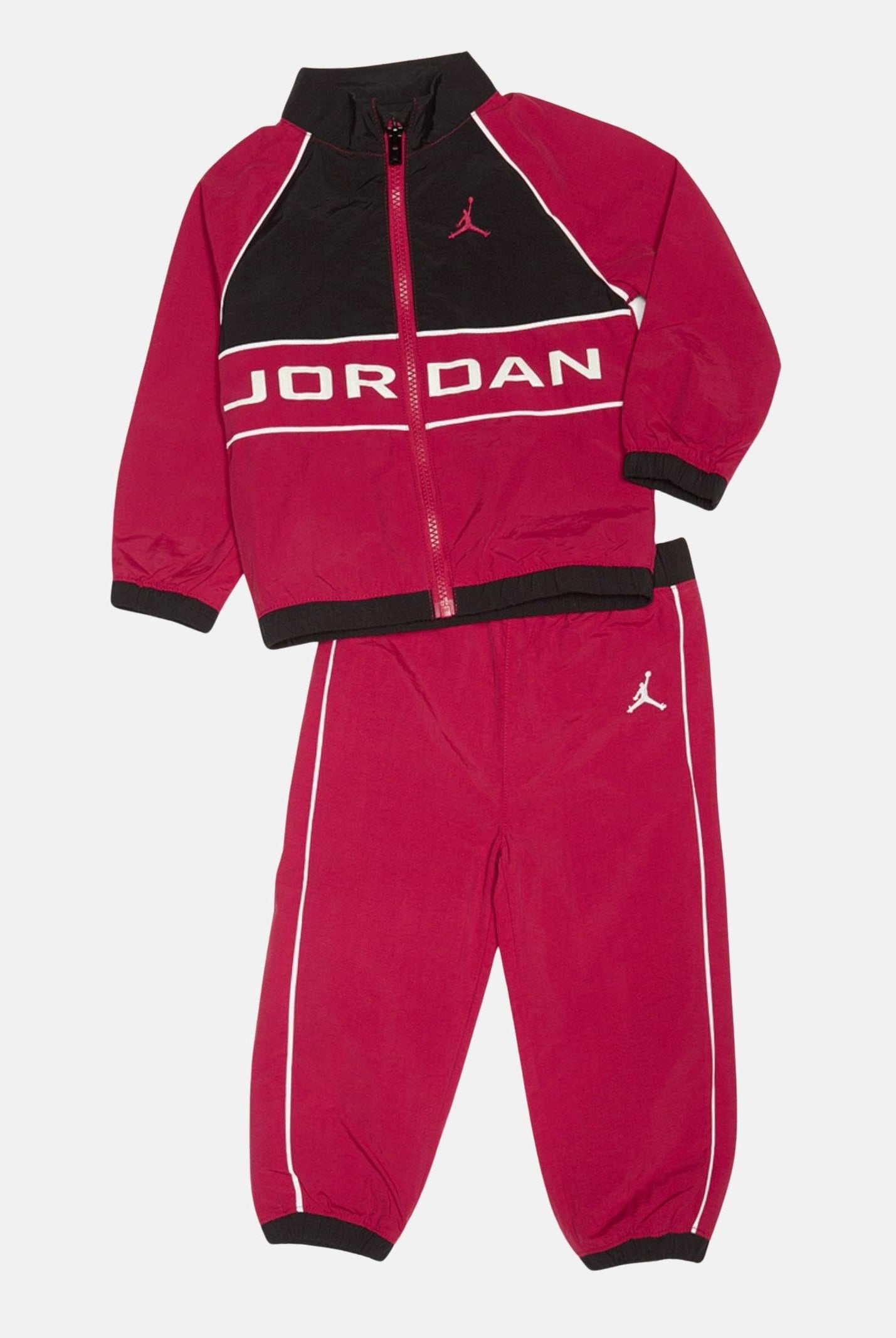 JORDAN Tuta WIND BREAKER PIPING rossa da neonato 65D763 R78 JORDAN