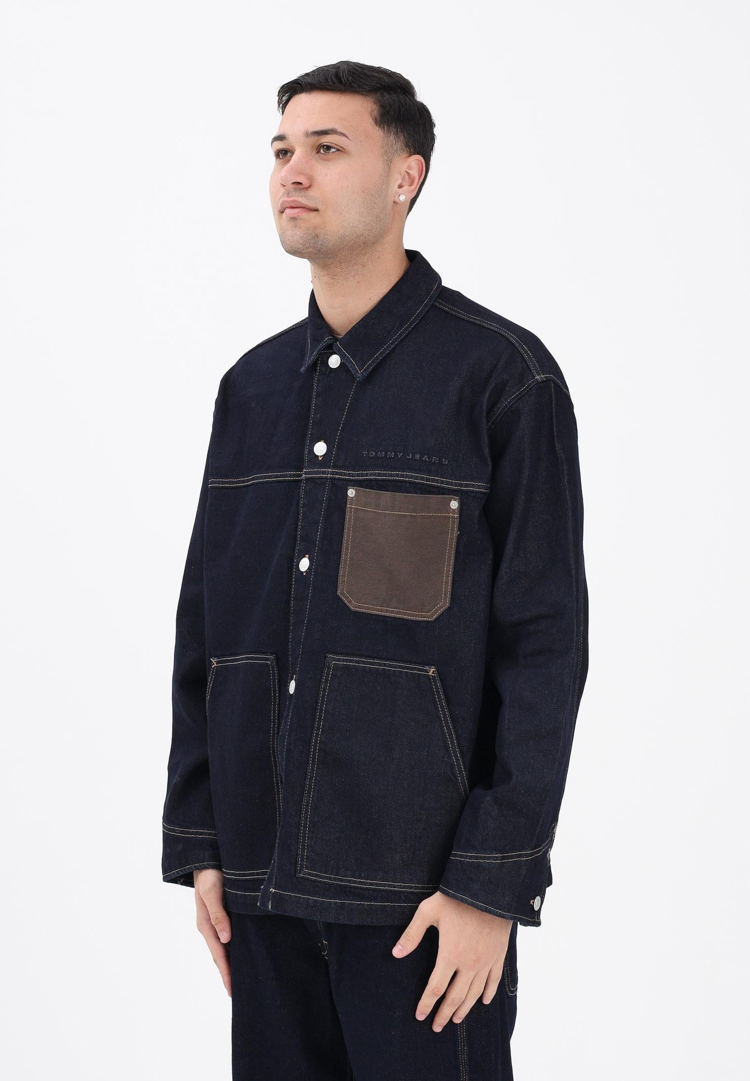 TOMMY JEANS Giubbotto in denim scuro da uomo DM0DM22419 1BK TOMMY JEANS