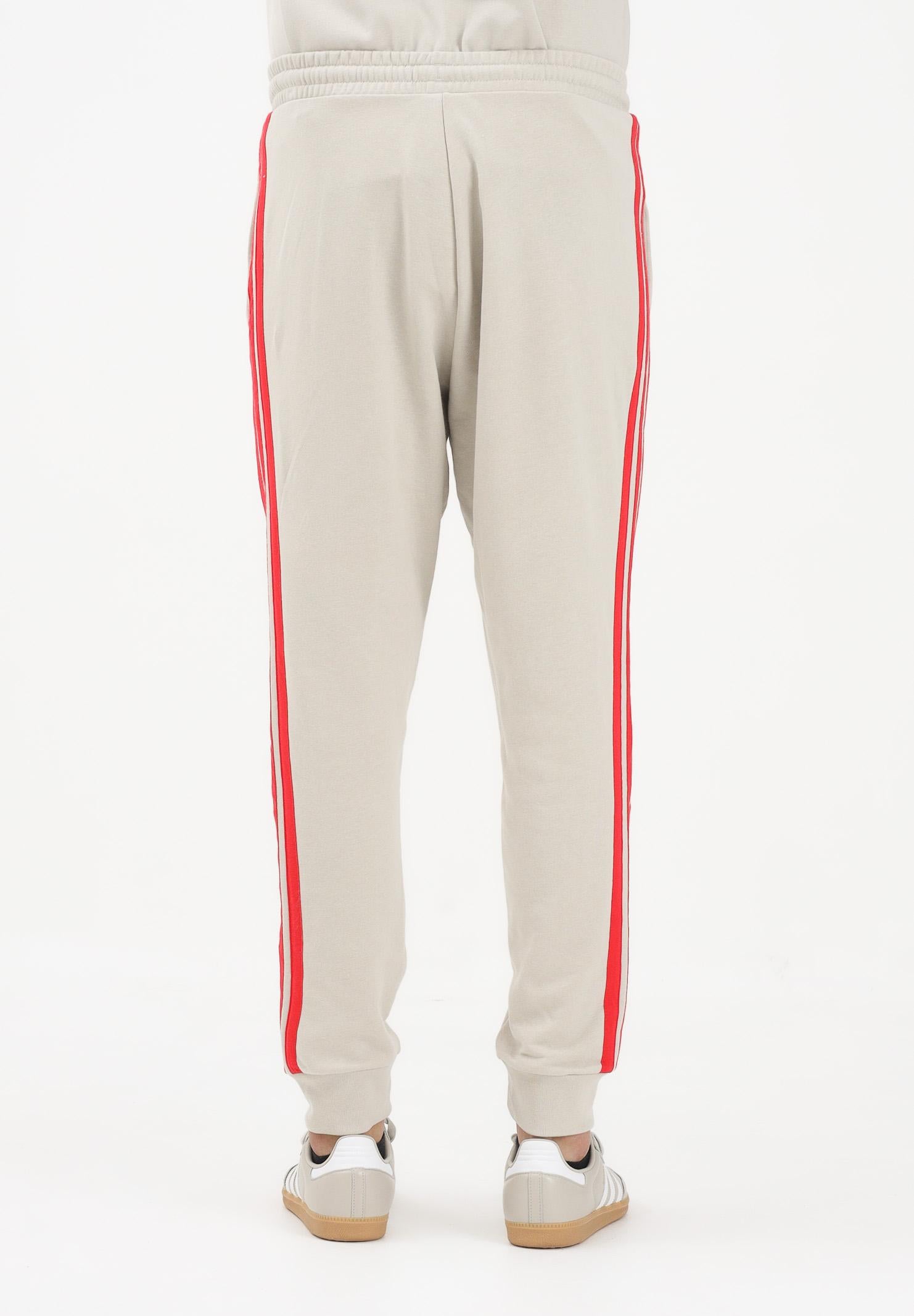 ADIDAS PERFORMANCE Pantalone sportivo Ess 3-Stripes French Terry beige e rosso da uomo KD4898 . ADIDAS PERFORMANCE