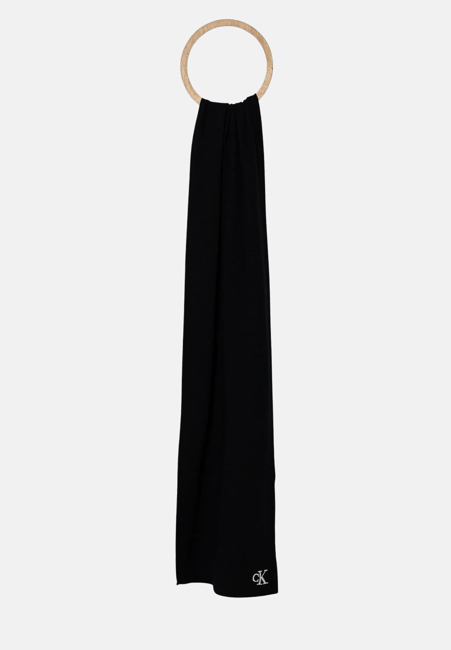 CALVIN KLEIN Sciarpa nera per uomo e donna con logo LV04D8021G UB1 CALVIN KLEIN