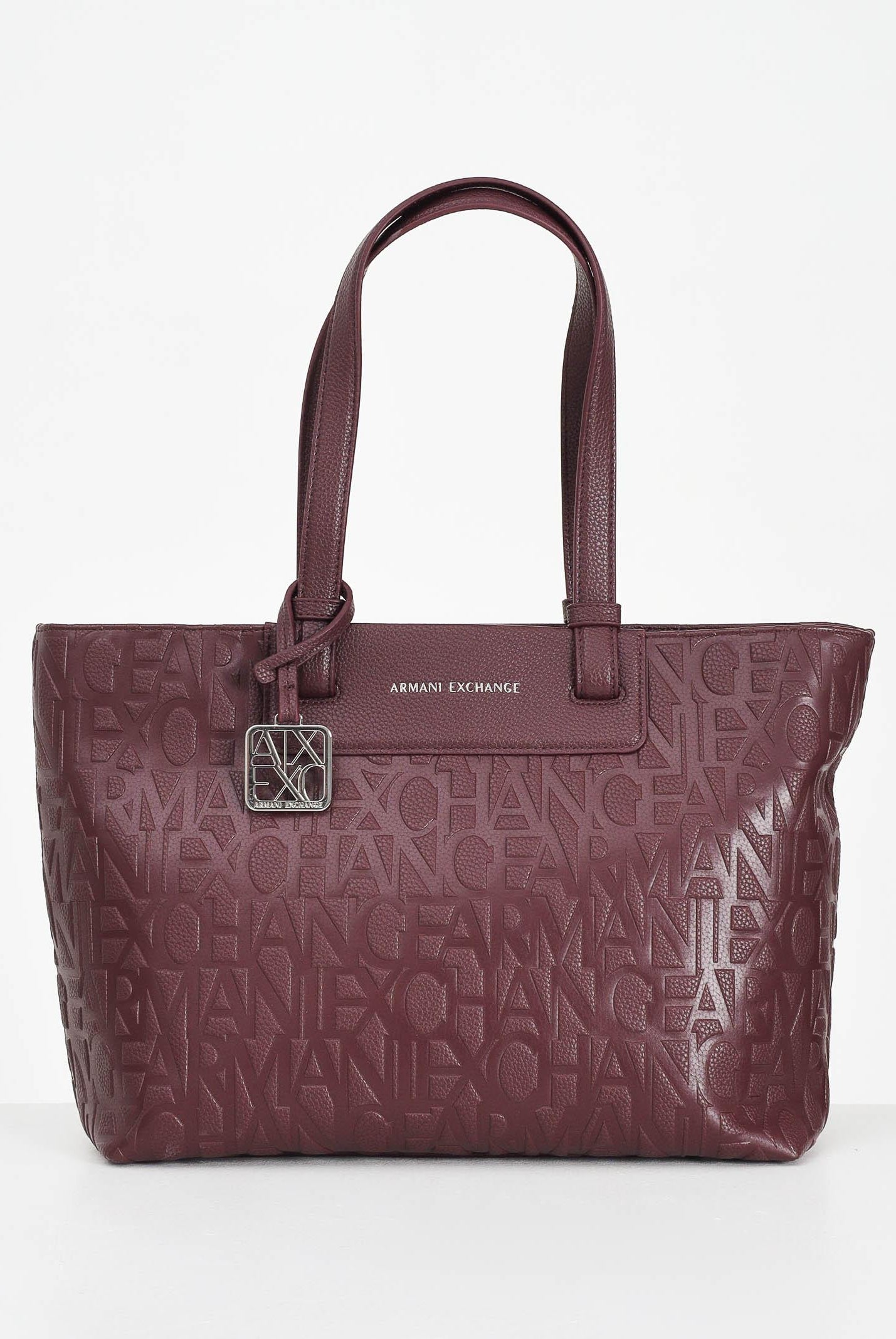 ARMANI EXCHANGE Shopper a spalla bordeaux da donna con logo all-over XW001481AF15774 UA343 ARMANI EXCHANGE