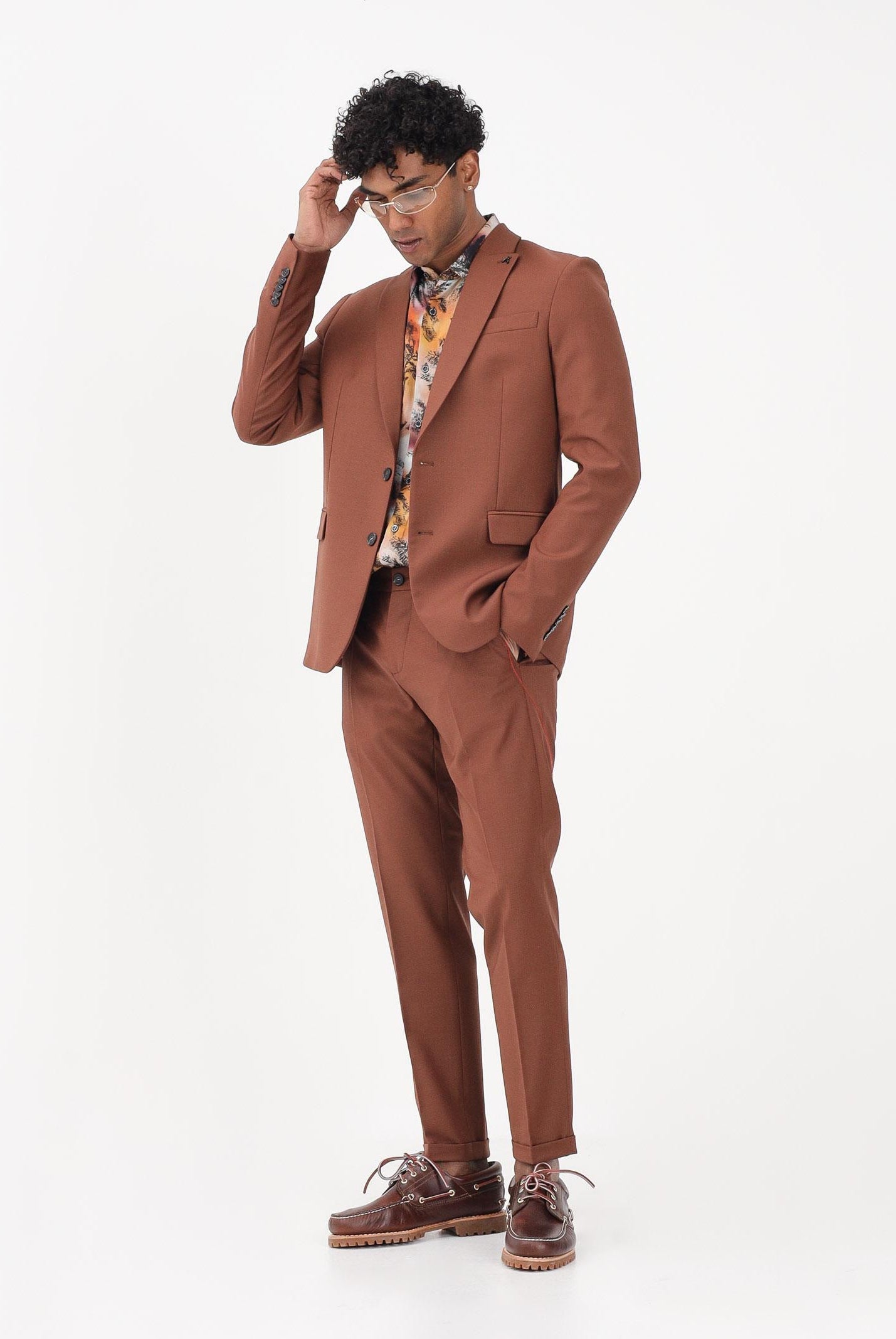 PATRIZIA PEPE Pantalone elegante cuoio da uomo 5PA429A1WK B217 PATRIZIA PEPE