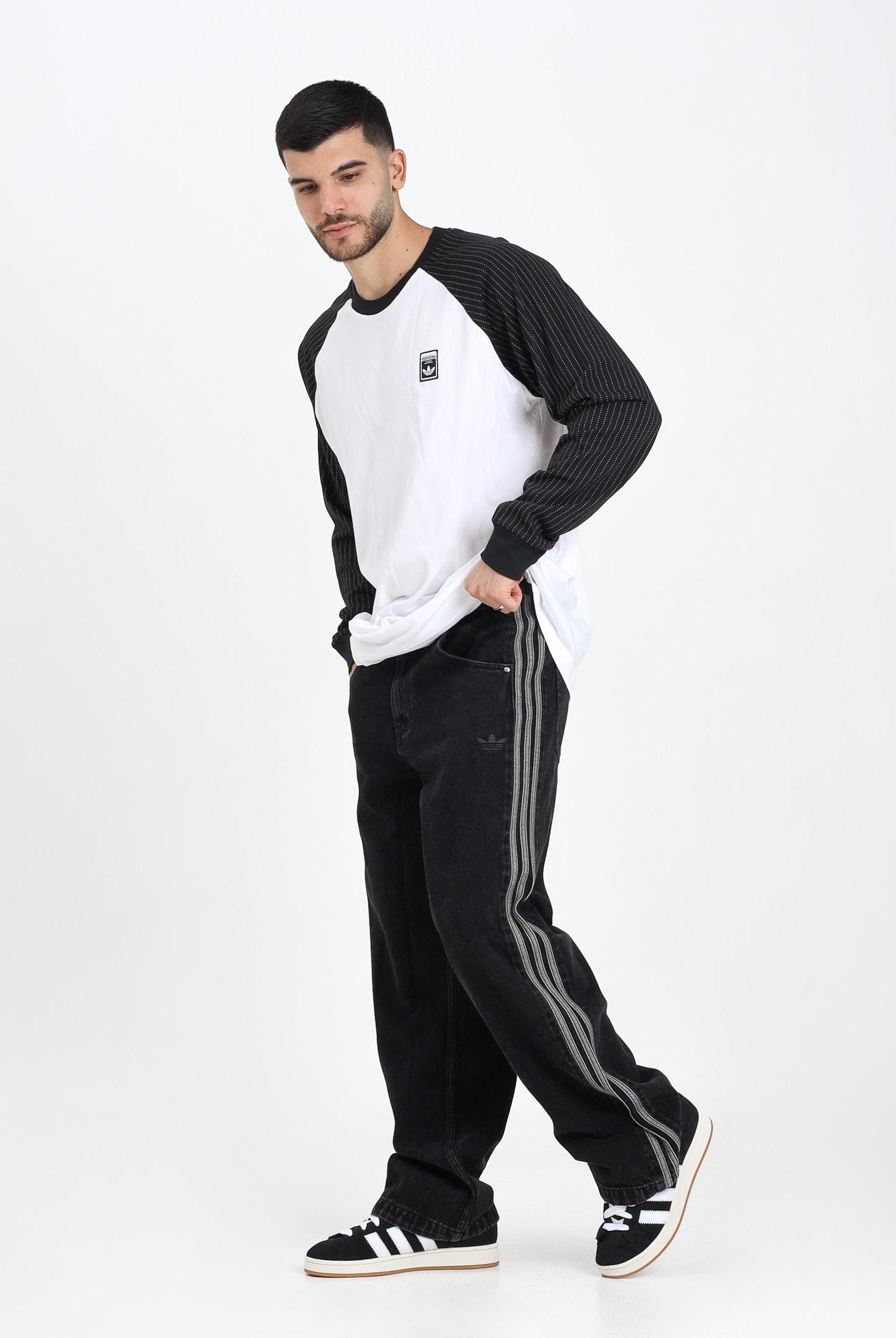 ADIDAS ORIGINALS Jeans Adicolor Denim Firebird nero da uomo JC6718 ADIDAS ORIGINALS