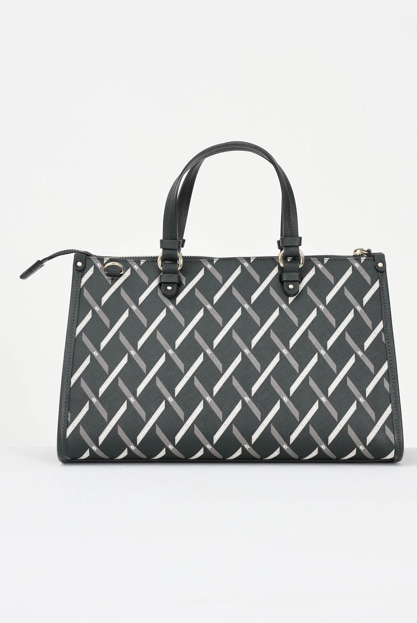 ARMANI EXCHANGE Borsa a mano verde da donna con motivo geometrico e charm con logo XW000400AF17155 M7021 ARMANI EXCHANGE