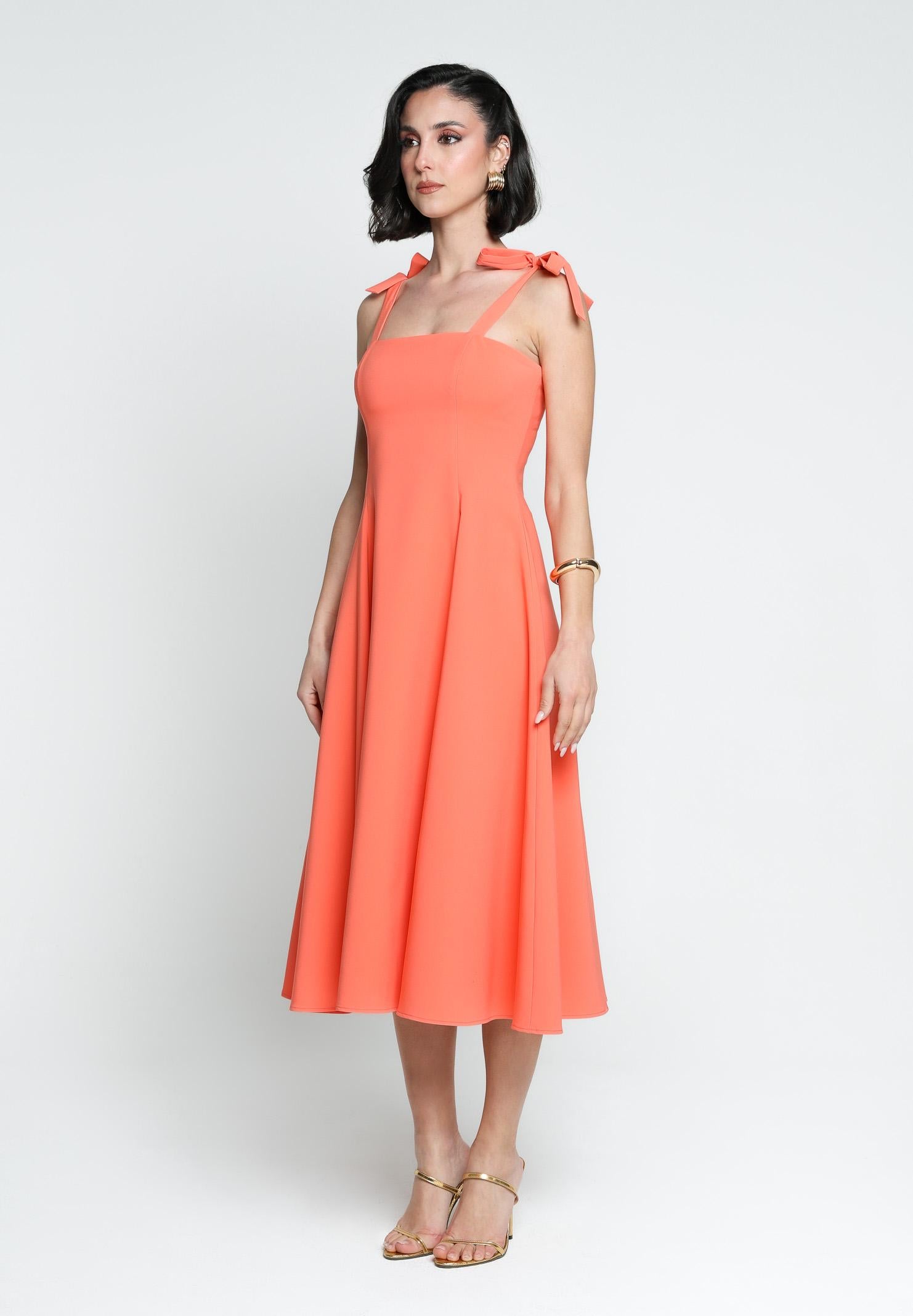 SANTAS Abito midi MEDELEINE corallo da donna PV2508 CORALLO SANTAS