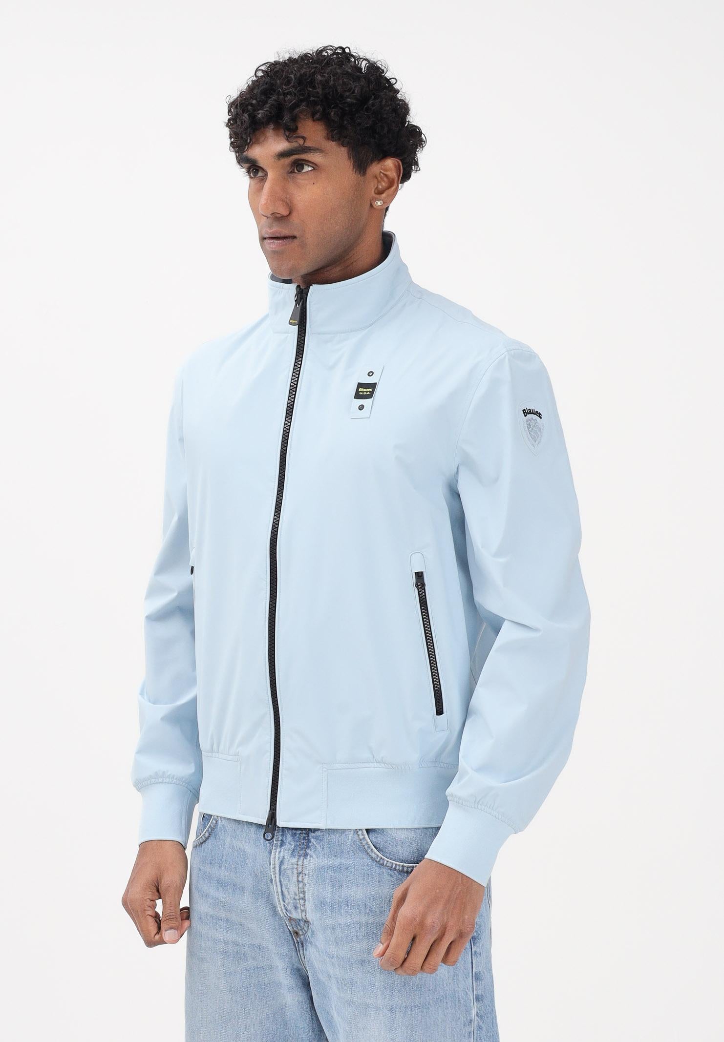 BLAUER Giacca a vento ANSON celeste da uomo 26SBLUC11231-006787 80E BLAUER