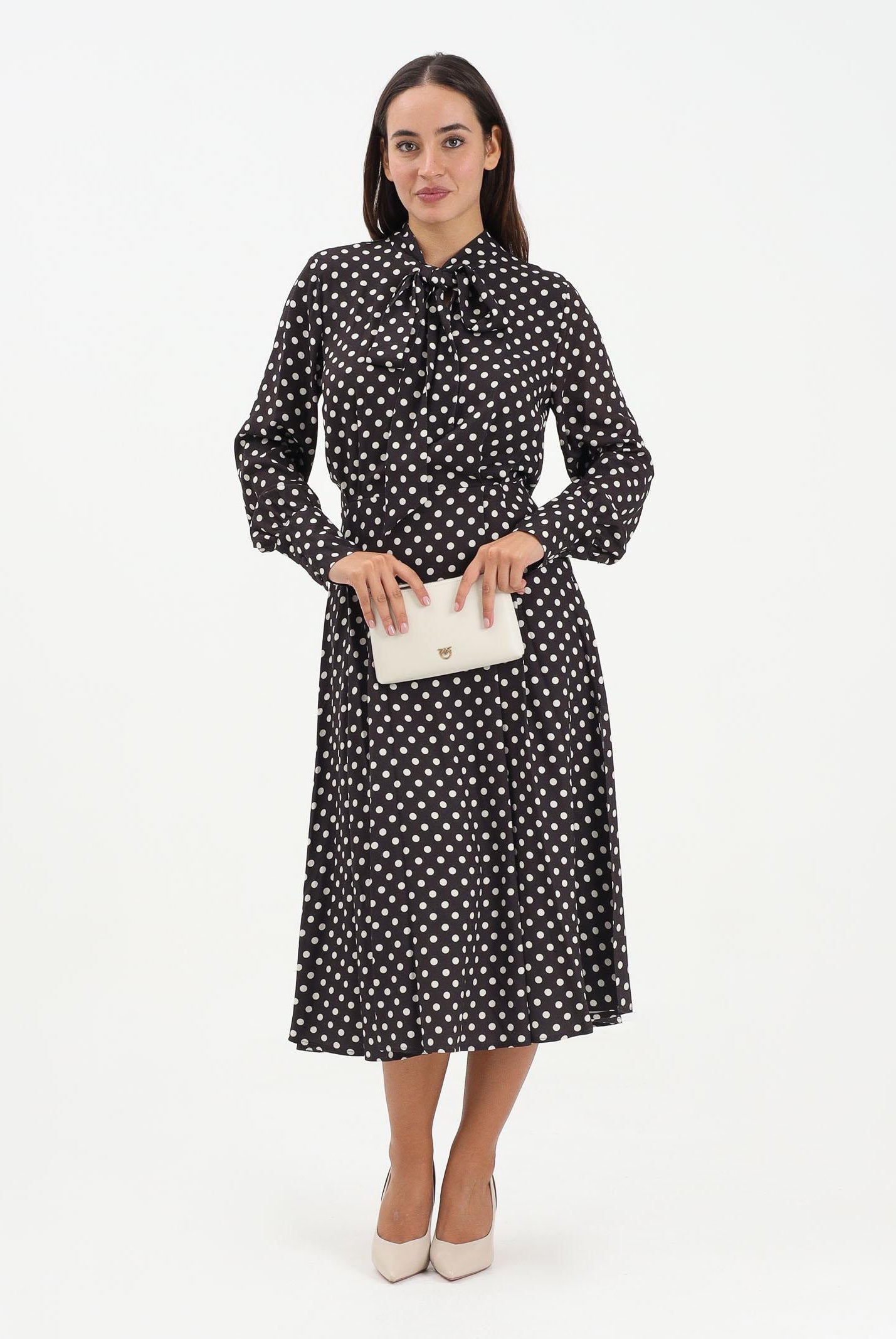 MAR DE MARGARITAS Abito midi Georgia moro da donna con fantasia a pois MMABW01293 MA57 Mar de margaritas