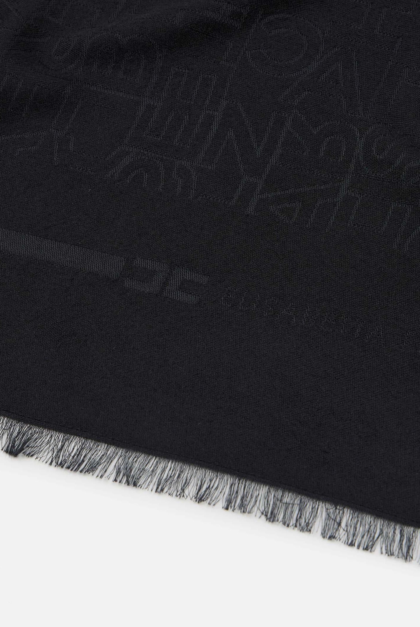 ELISABETTA FRANCHI Sciarpa nera da donna con lettering jacquard SC02F46E2 110 ELISABETTA FRANCHI