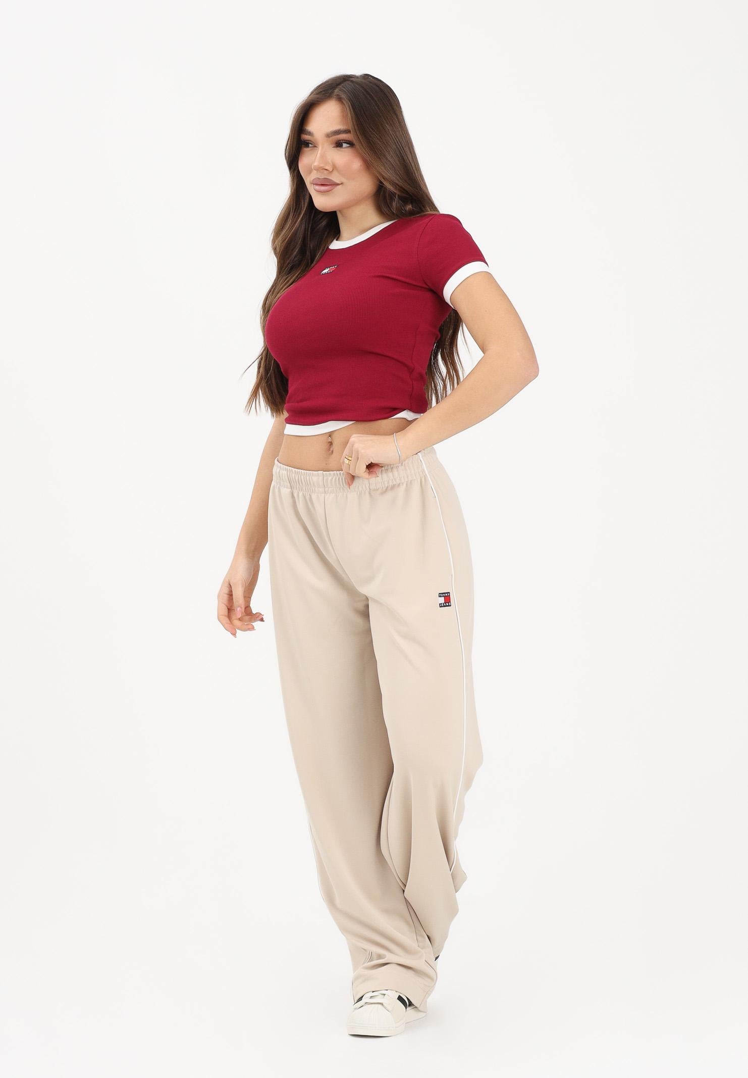 TOMMY JEANS Pantalone sportivo beige da donna con logo DW0DW22633 ABY TOMMY JEANS