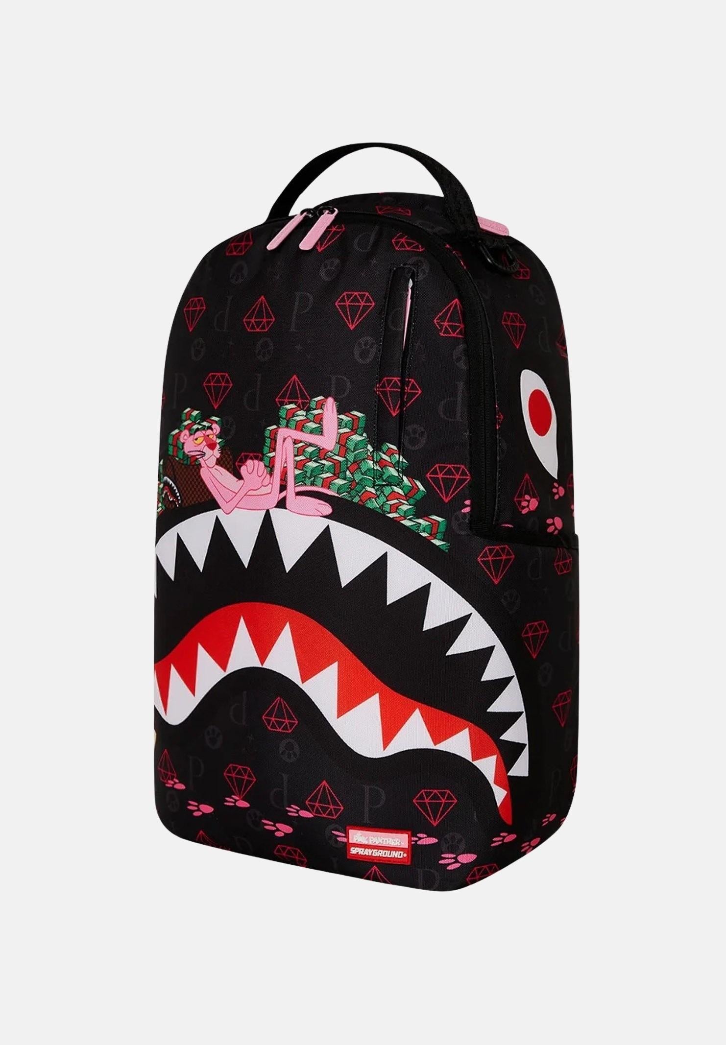 SPRAYGROUND Zaino Pink Panther Paw Prints Dlxr nero per uomo e donna 910B7396NSZ SPRAYGROUND