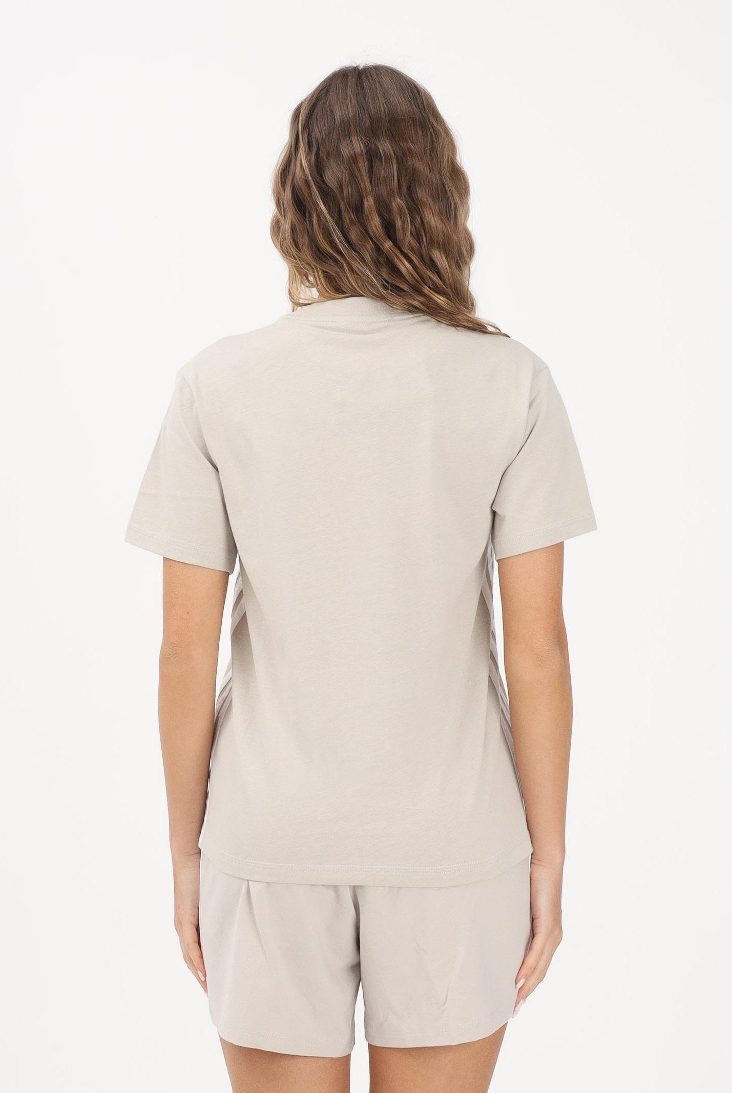 ADIDAS PERFORMANCE T-shirt a manica corta Essentials 3-Stripes beige da donna JE1237 . ADIDAS PERFORMANCE