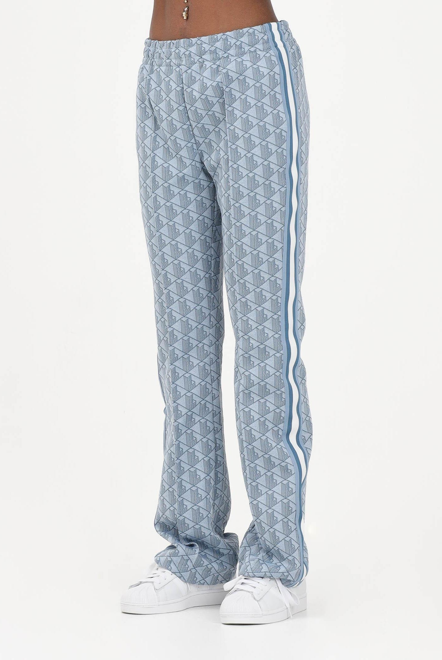 LACOSTE Pantalone sportivo azzurro da donna con motivo monogram XF9313 1QI LACOSTE