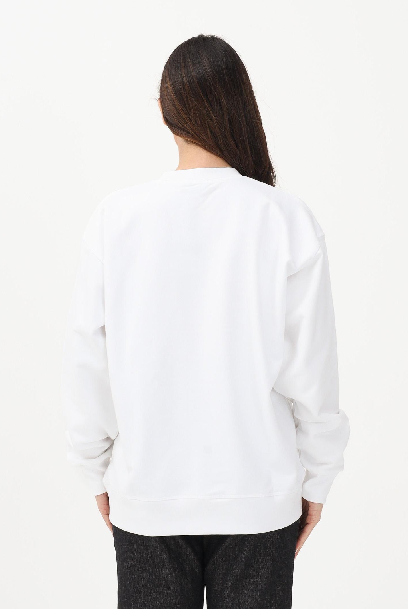 DSQUARED2 Felpa girocollo bianca per donna, ragazzi e bambini con stampa DQ3193D0AGW DQ100 DSQUARED2