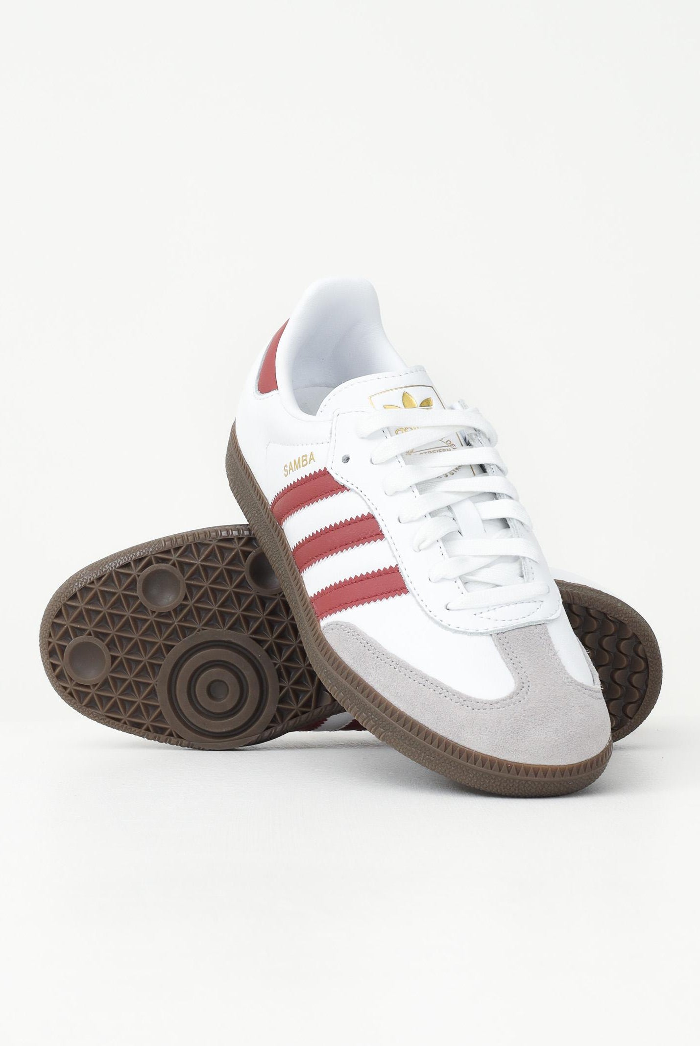 ADIDAS ORIGINALS Sneakers Samba OG bianche e bordeaux da uomo JH8798 . ADIDAS ORIGINALS