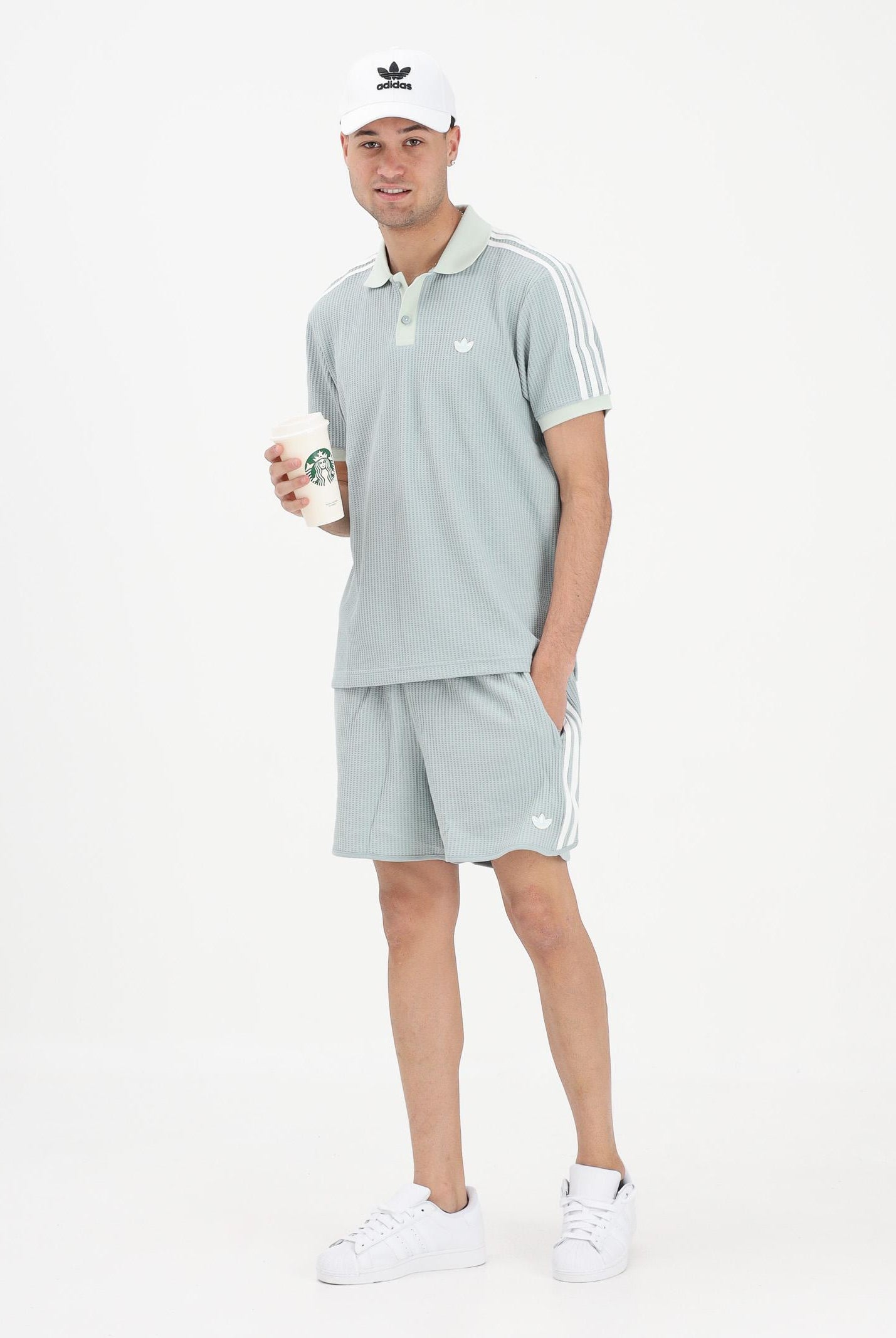 ADIDAS ORIGINALS Shorts sportivo Waffle Sprinter salvia da uomo KX1247 . ADIDAS ORIGINALS