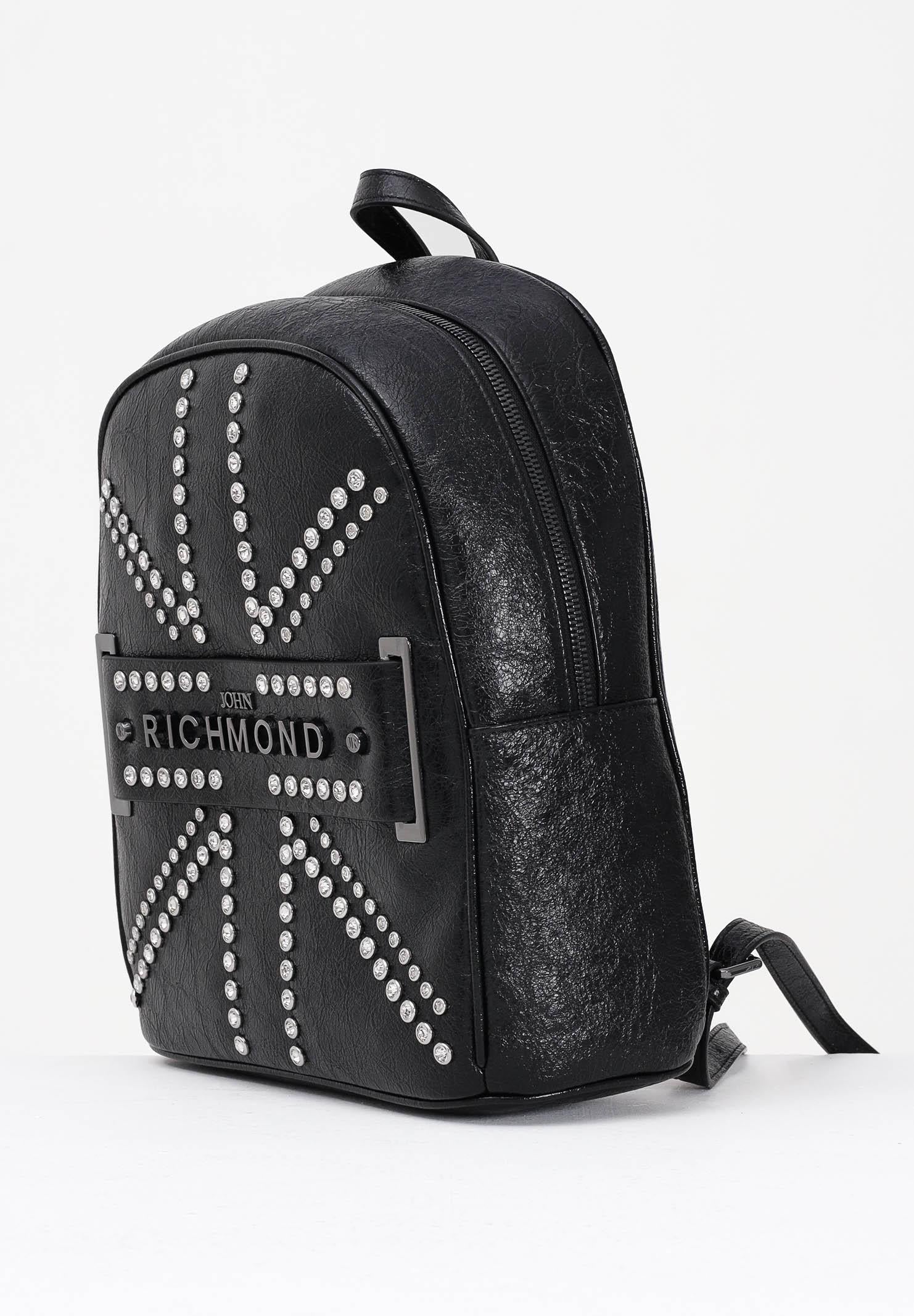 RICHMOND Zaino nero da donna con borchie e logo RWA25231ZA BL RICHMOND