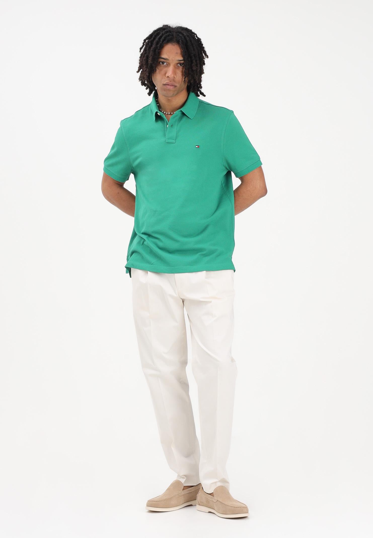 TOMMY HILFIGER Polo a manica corta verde da uomo MW0MW17770 L4F TOMMY HILFIGER