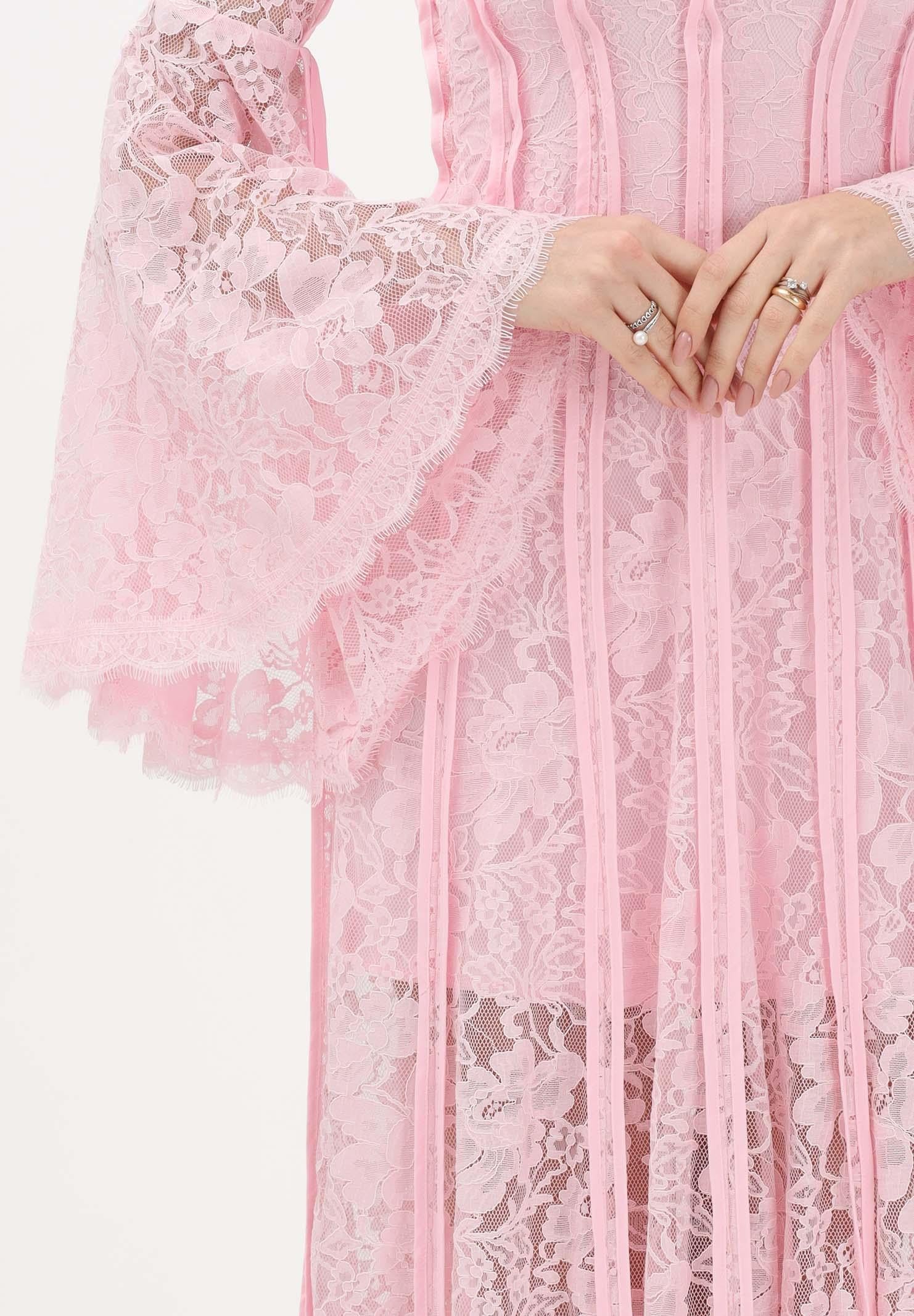 ODI ODI Abito midi rosa da donna realizzato in pizzo floreale ARBOREA110S6 G8 ODI ODI
