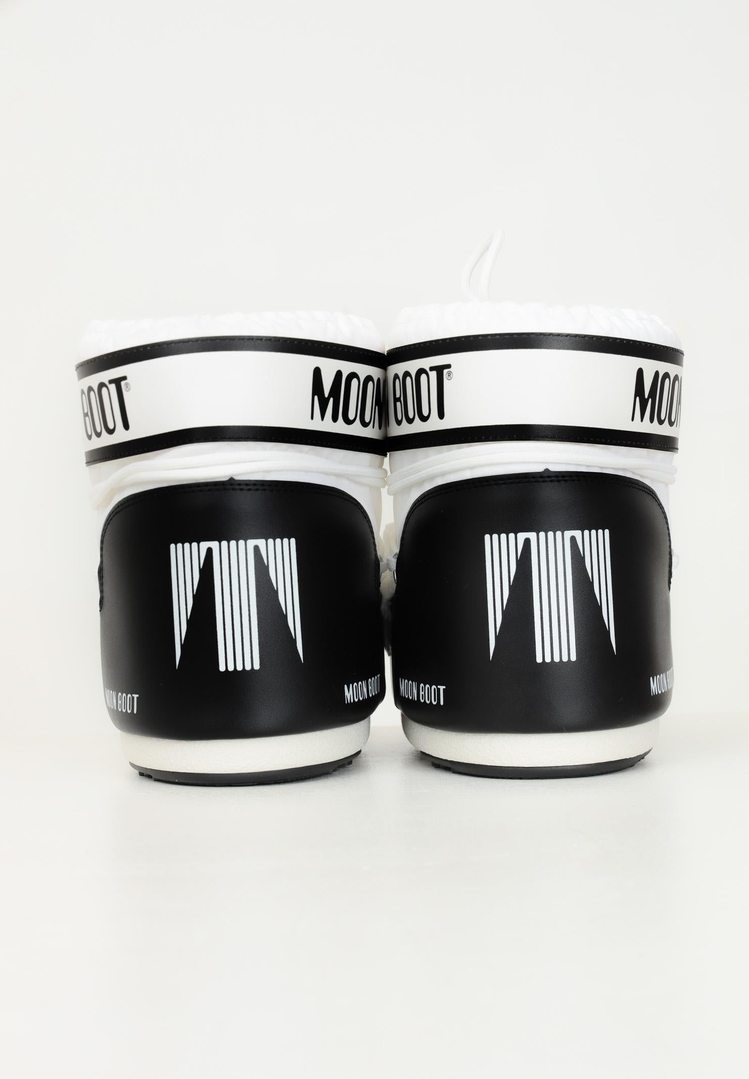 MOON BOOT Stivale da neve ICON LOW bianco e nero per uomo e donna 80D1409340 A001 MOON BOOT