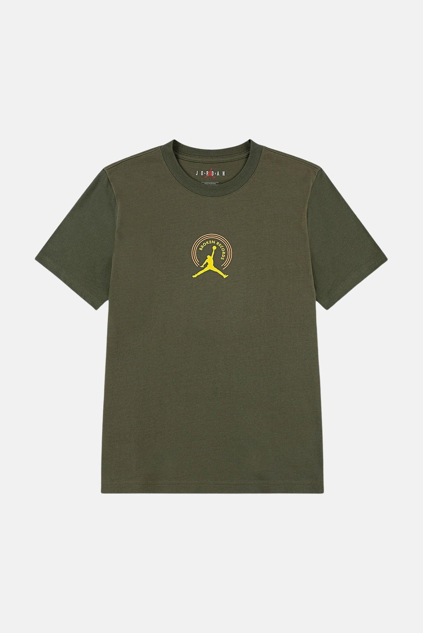JORDAN T-shirt a manica corta Broken Records verde militare da bambino 95F628 F84 JORDAN