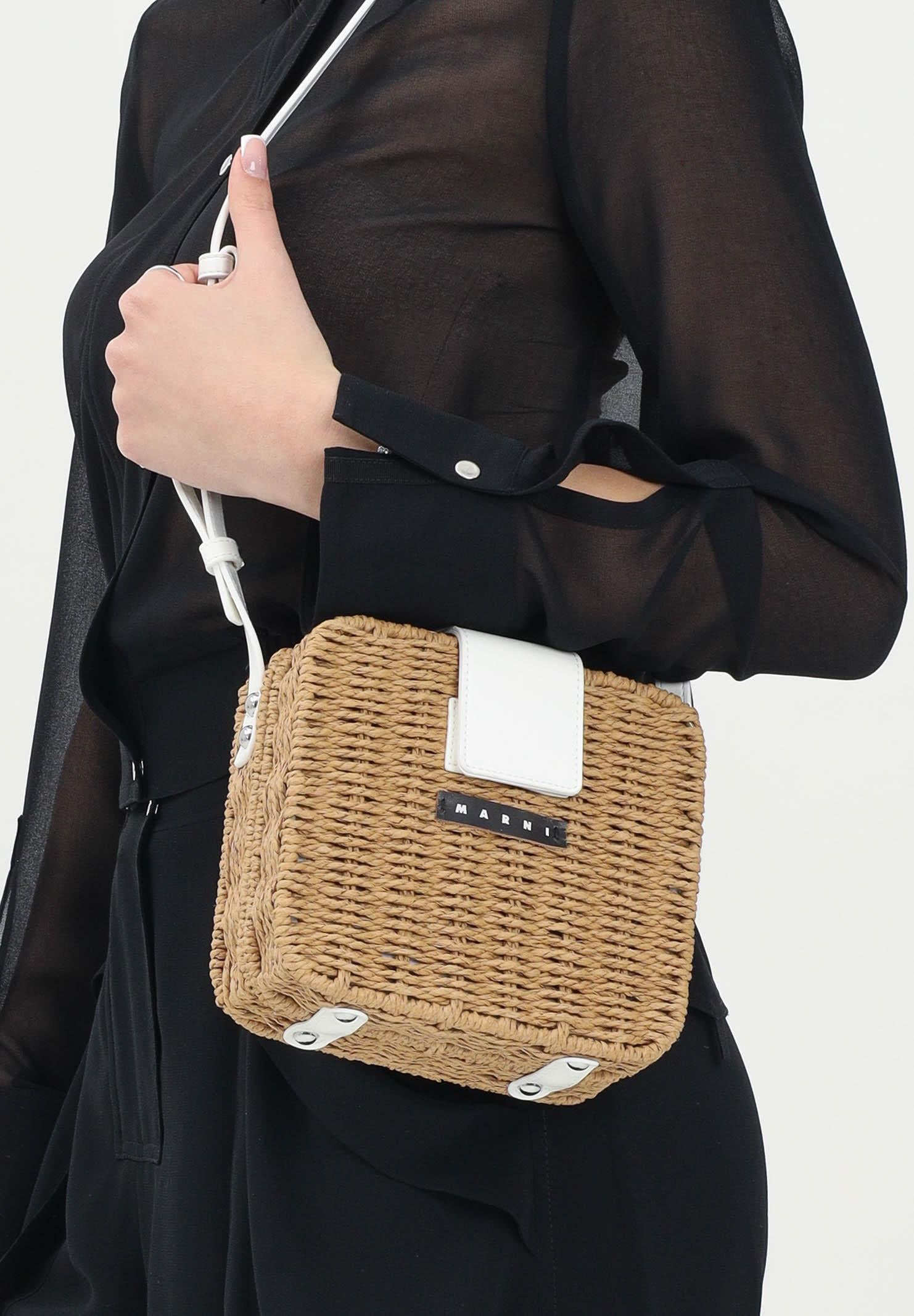MARNI Borsa a tracolla Pic-Nic in tessuto effetto rafia da donna M01474M00UY 0M704 MARNI