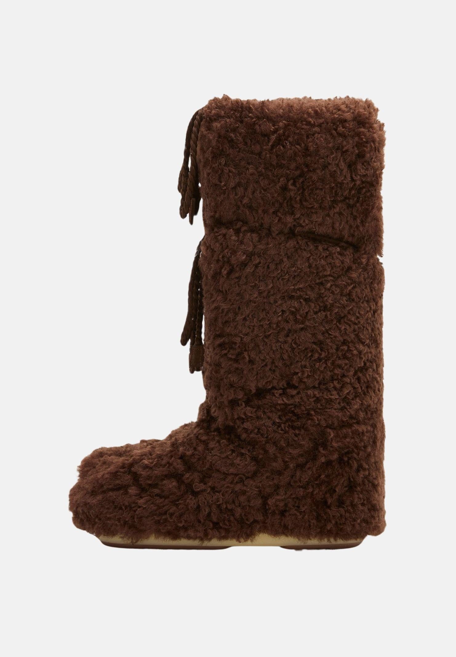 MOON BOOT Stivali da neve ICON CURLY EXTRA marroni da donna 80D1403070 M010 MOON BOOT