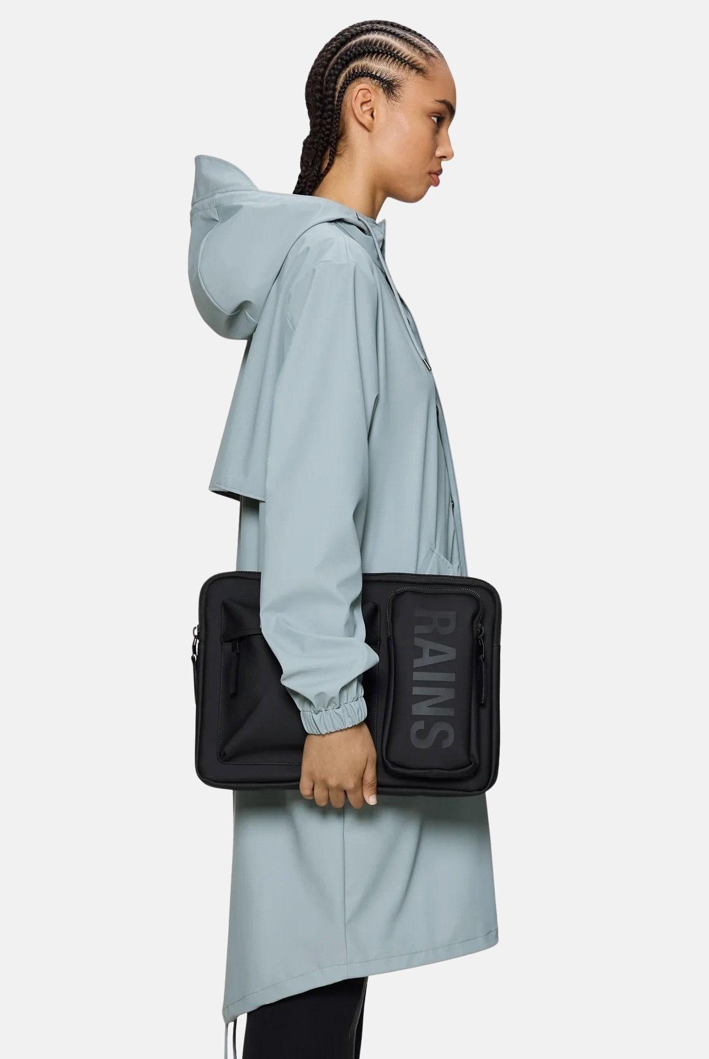RAINS Pochette Texel Laptop Case 15" nera per uomo e donna RA16670 BL RAINS