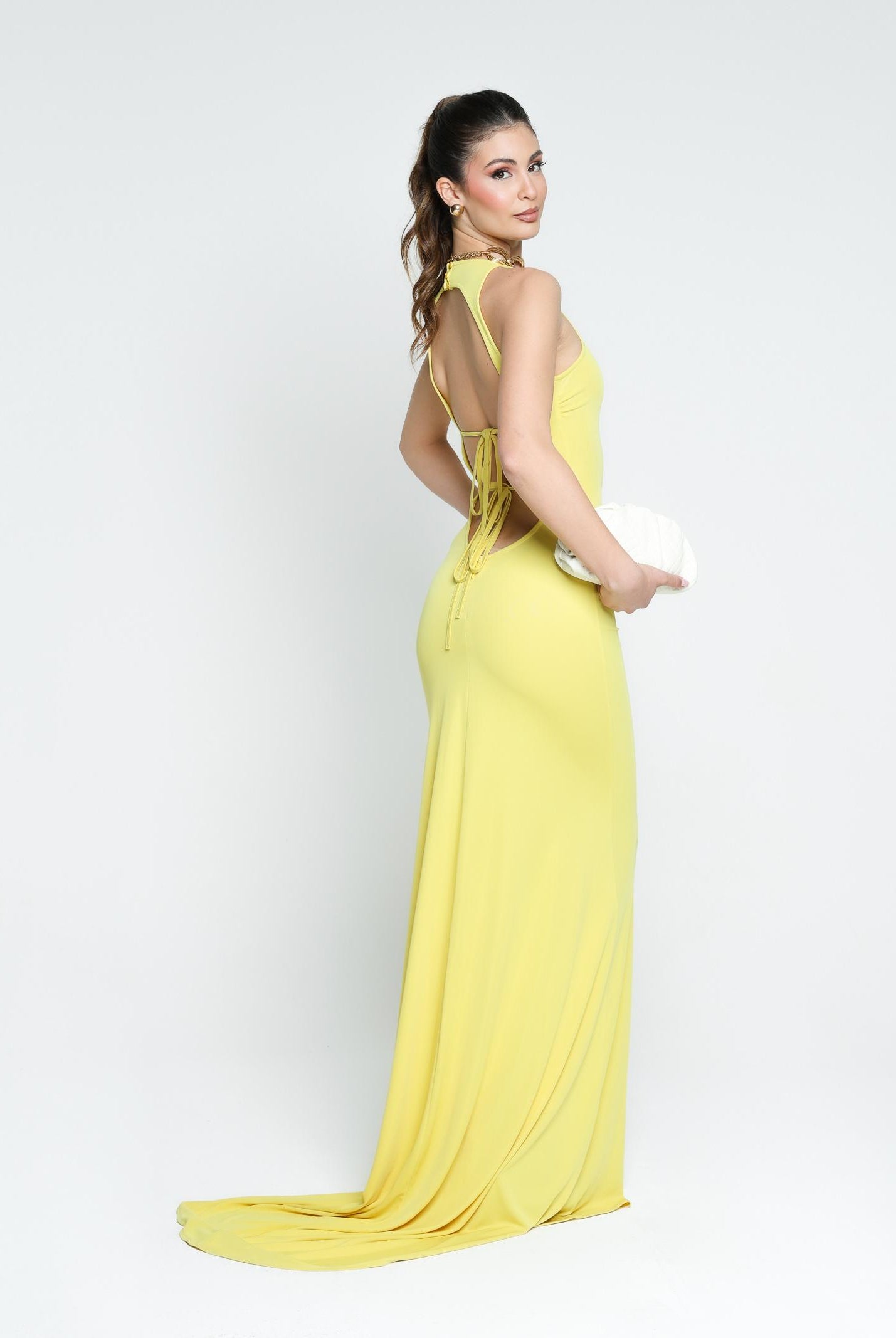 SANTAS Abito lungo BON BON giallo da donna PV25010 GIALLO SANTAS