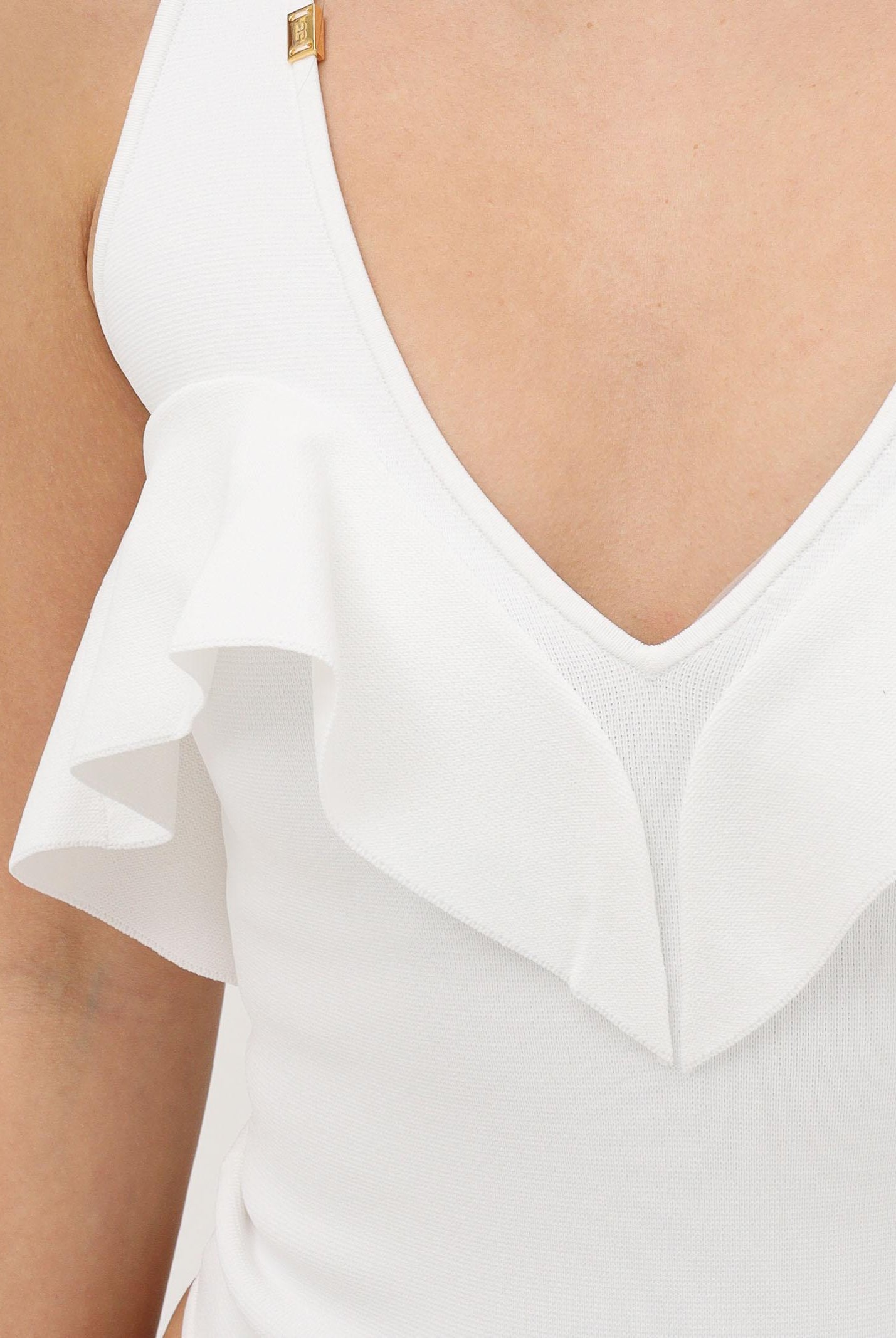 ELISABETTA FRANCHI Body avorio da donna con volant BK86B62E2 360 ELISABETTA FRANCHI