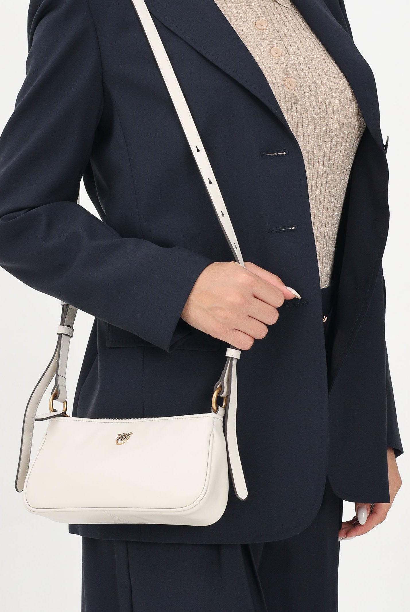 PINKO Borsa a spalla MINI HALF MOON panna da donna 105069A0QO Z14Q PINKO