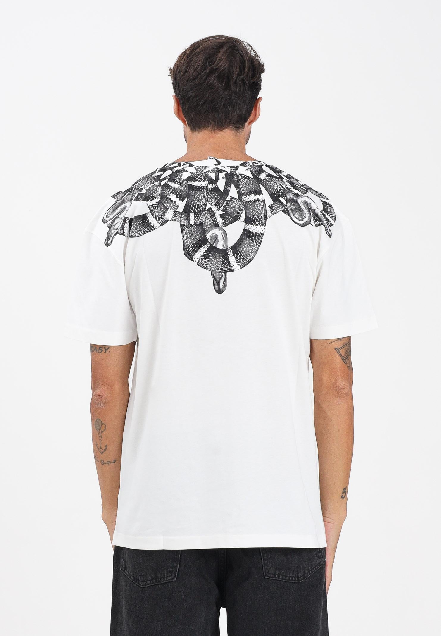 MARCELO BURLON COUNTY OF MILAN T-shirt a manica corta bianca da uomo con stampa serpente F5CAMATH041 013 MARCELO BURLON COUNTY OF MILAN