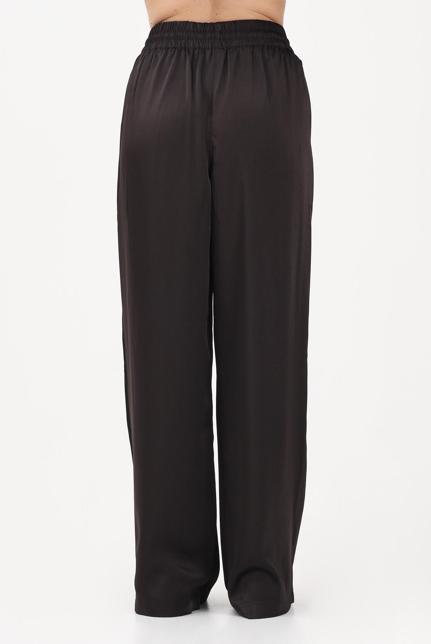 LACOSTE Pantalone marrone da donna in raso elasticizzato HF9801 3LA LACOSTE