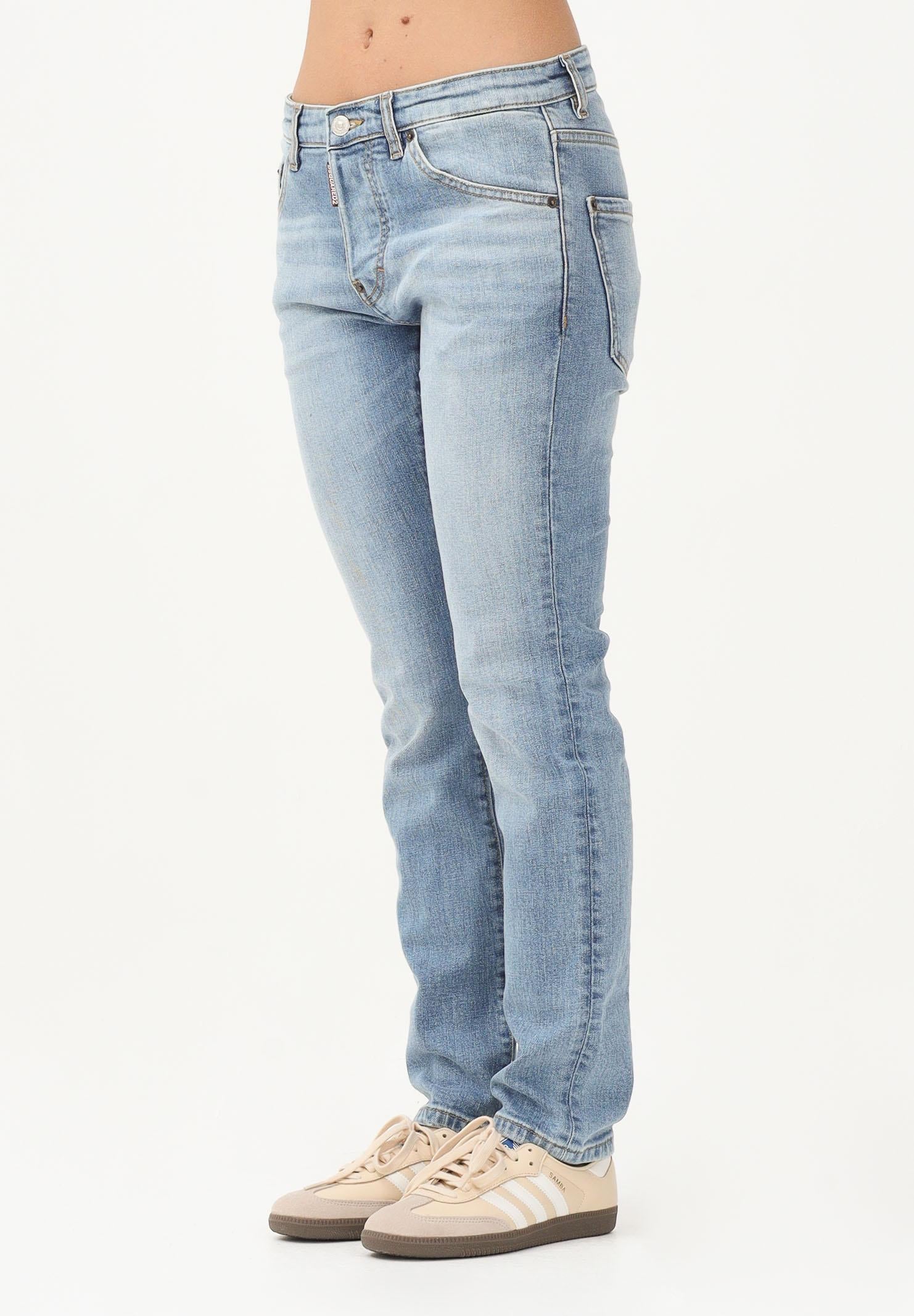 DSQUARED2 Jeans slim con lavaggio azzurro chiaro per donna, ragazzi e bambini DQ3281D0AF3 DQ01 DSQUARED2