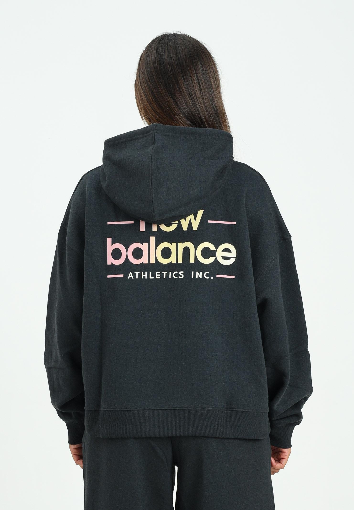 NEW BALANCE Felpa con zip Reimagined Fleece Oversized nera da donna WT53515BK . NEW BALANCE